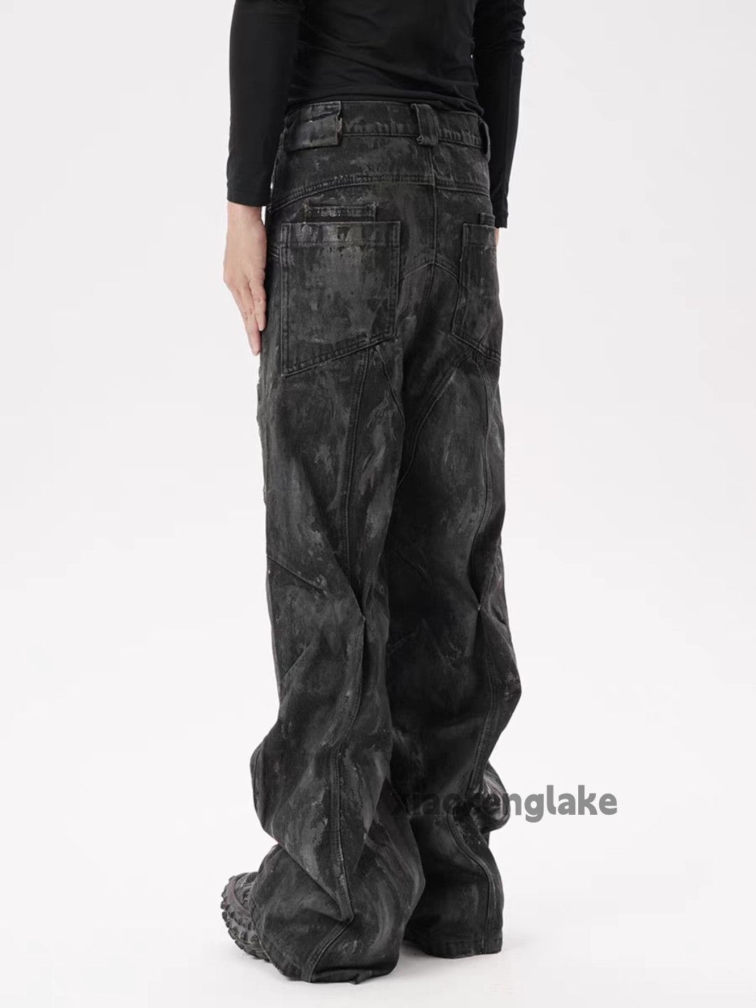 Jean xtl vintage wide Leg loose hiphop Stain wax jeans Size US 32 / EU 48 - 2 Thumbnail
