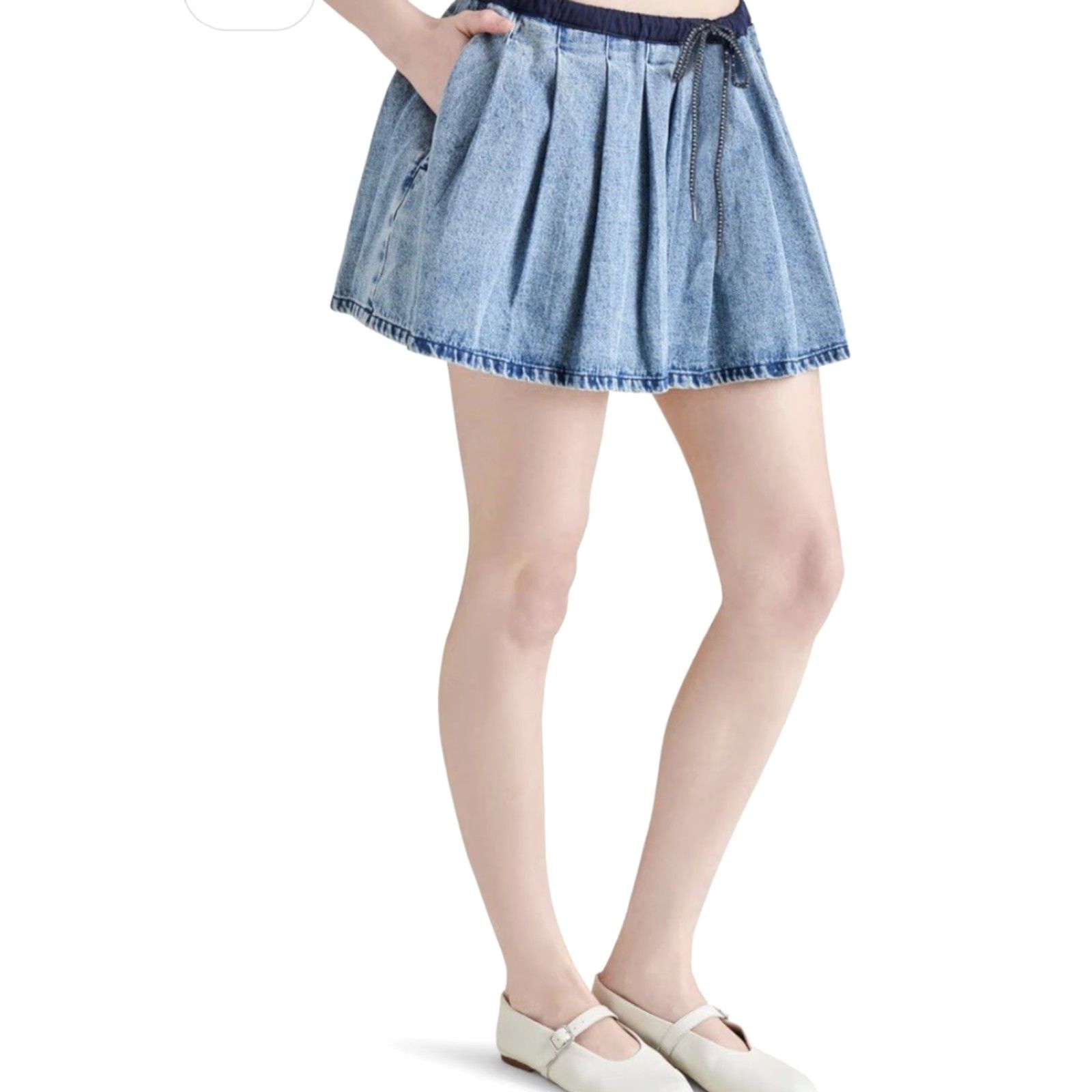 Steve Madden Steve Madden Skirt - Women’s Halle Skirt - Size L - Blue - Denim - Mini - 90s Bohemian Festival - Casual Party/Cocktail - Elastic Waist Pockets - NWT Size 36" / US 14 / IT 50 - 2 Thumbnail