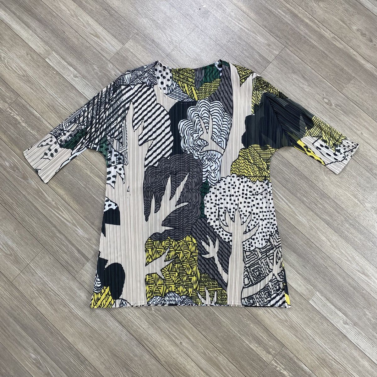 Japanese Brand 2000S Juns Pleats Please Issey Miyake Style Forest Wood Top Size M / US 6-8 / IT 42-44 - 1 Thumbnail