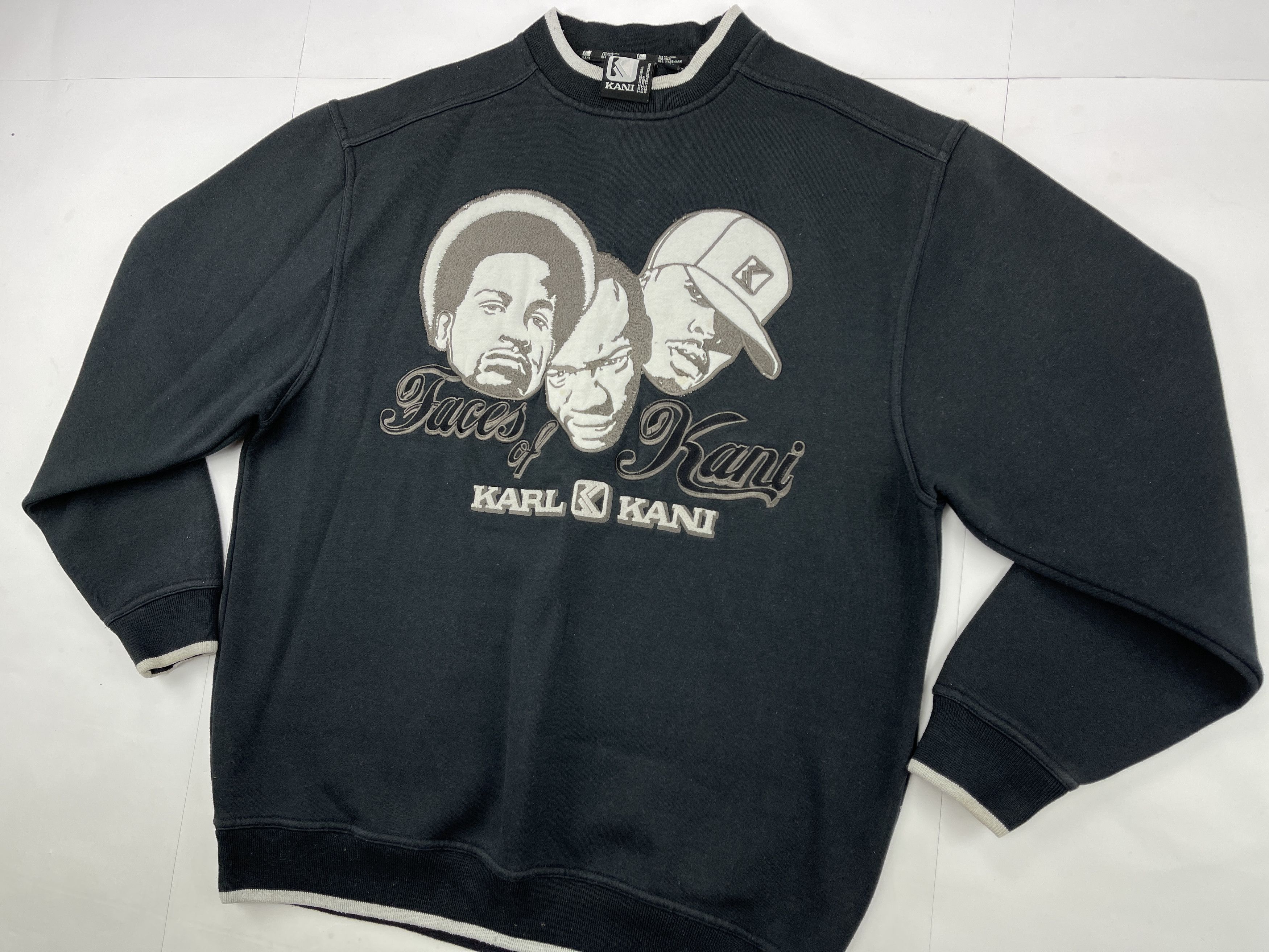 Karl Kani KARL KANI sweatshirt, black, vintage Kani Faces, 90s size L Size US L / EU 52-54 / 3 - 7 Thumbnail