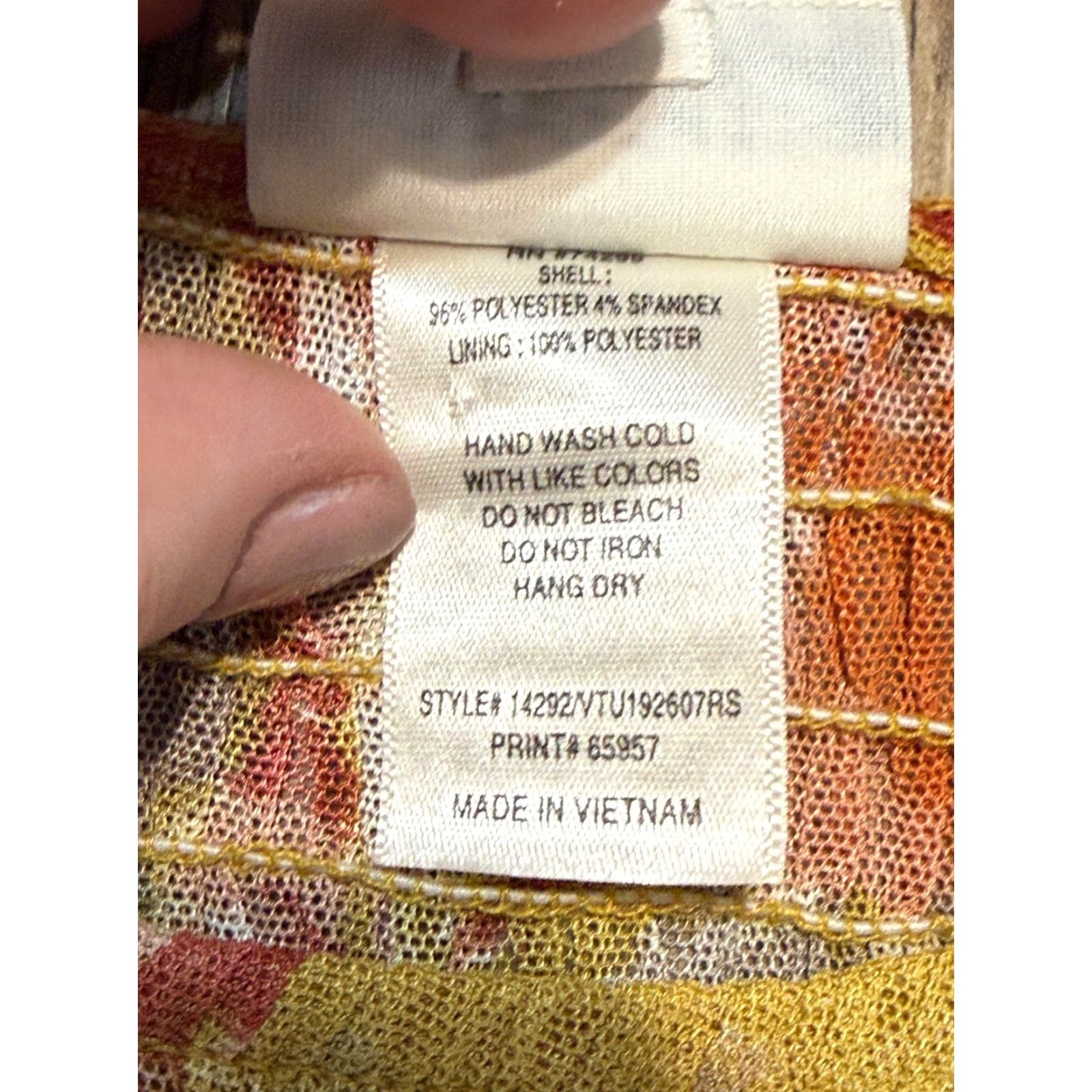 Vintage Enfocus Studio Dress Women's Size 4 Pink Yellow White Long Sleeve Dress Size S / US 4 / IT 40 - 6 Thumbnail