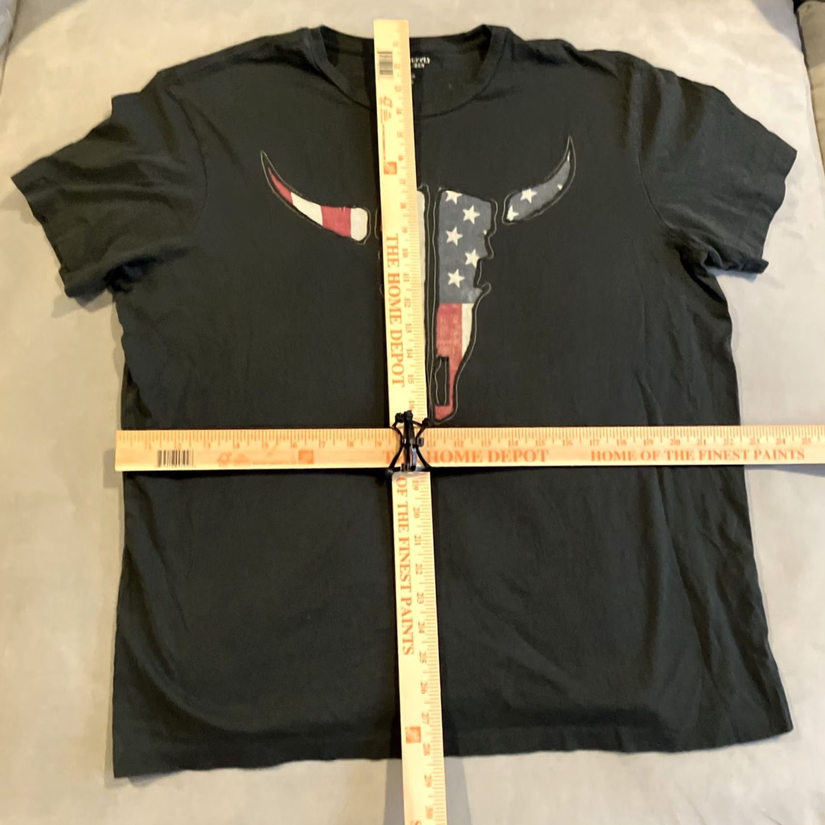 Vintage VINTAGE Steer Skull American Flag T Shirt Denim & Supply Ralph Lauren XL Blue Mens XXL? Size US XL / EU 56 / 4 - 4 Thumbnail