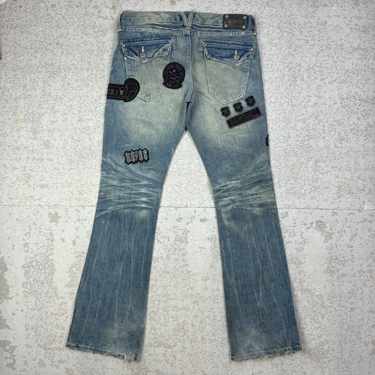 If Six Was Nine Japanese Brand Army of Me Patches Flare Jeans Size US 31 - 8 Thumbnail