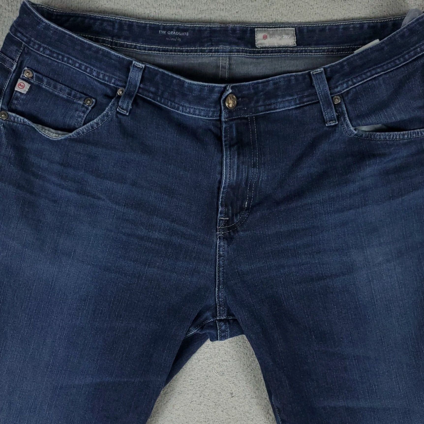 Denime AG Adriano Goldschmied Mens 40x33 The Graduate Straight Blue Denim Jeans Pants Size US 40 / EU 56 - 2 Thumbnail
