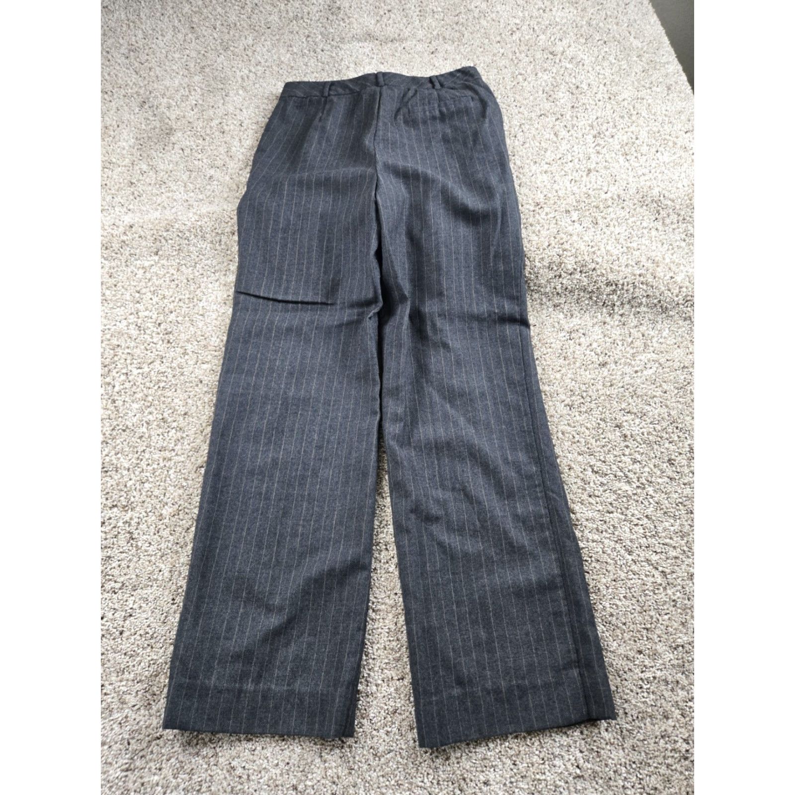 Brooks Brothers Brooks Brothers Dress Pants Womens 8 Gray Striped Wool Straight Leg Lined Size 30" / US 8 / IT 44 - 4 Thumbnail