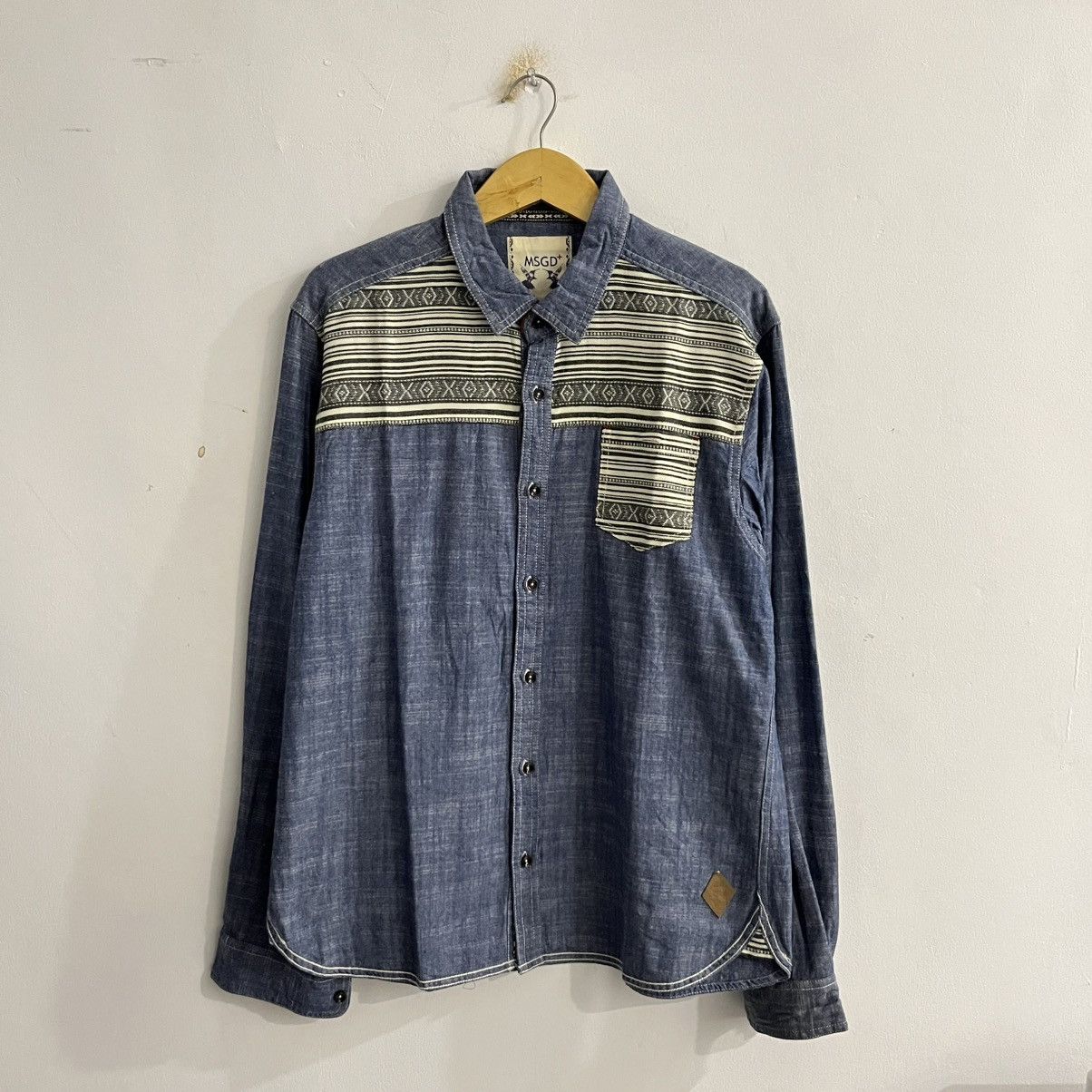 Japanese Brand Msgd+ Etnic Pattern Shirt Size US M / EU 48-50 / 2 - 1 Thumbnail
