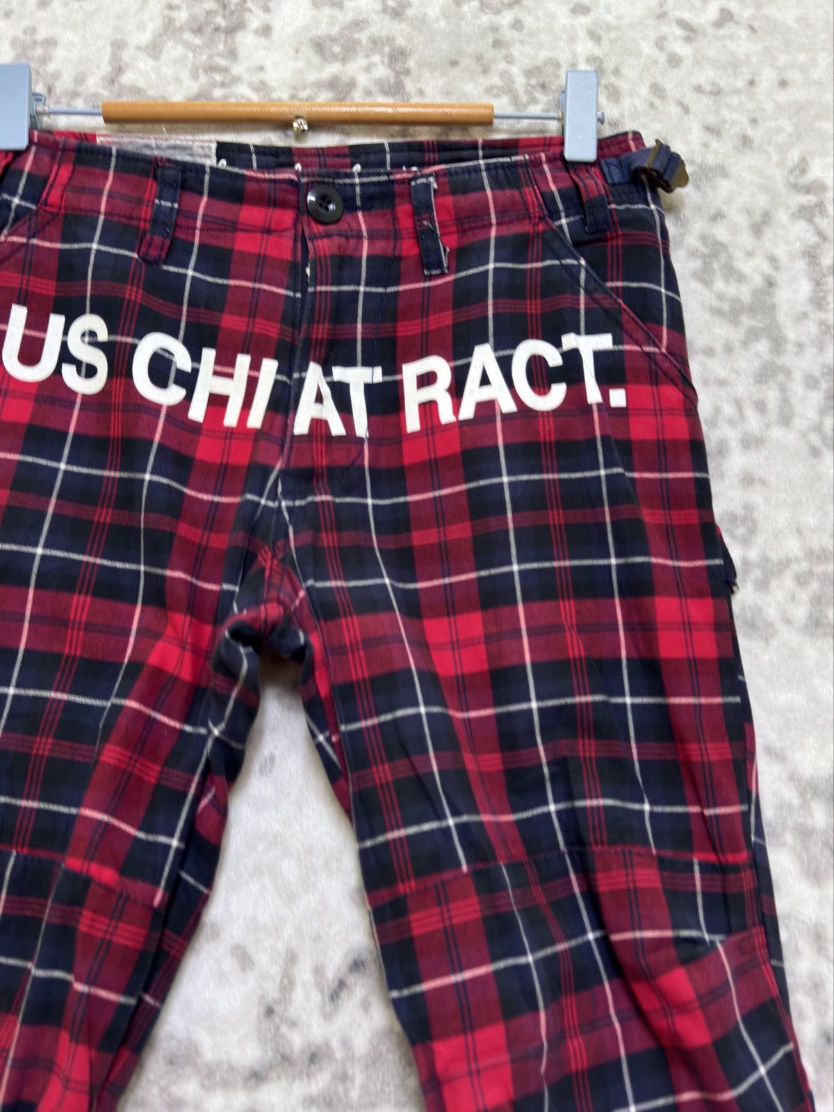 Japanese Brand Vintage Redark “LUS CHI ATRACT” Punk Tartan Plaid Pants Size US 27 - 5 Thumbnail