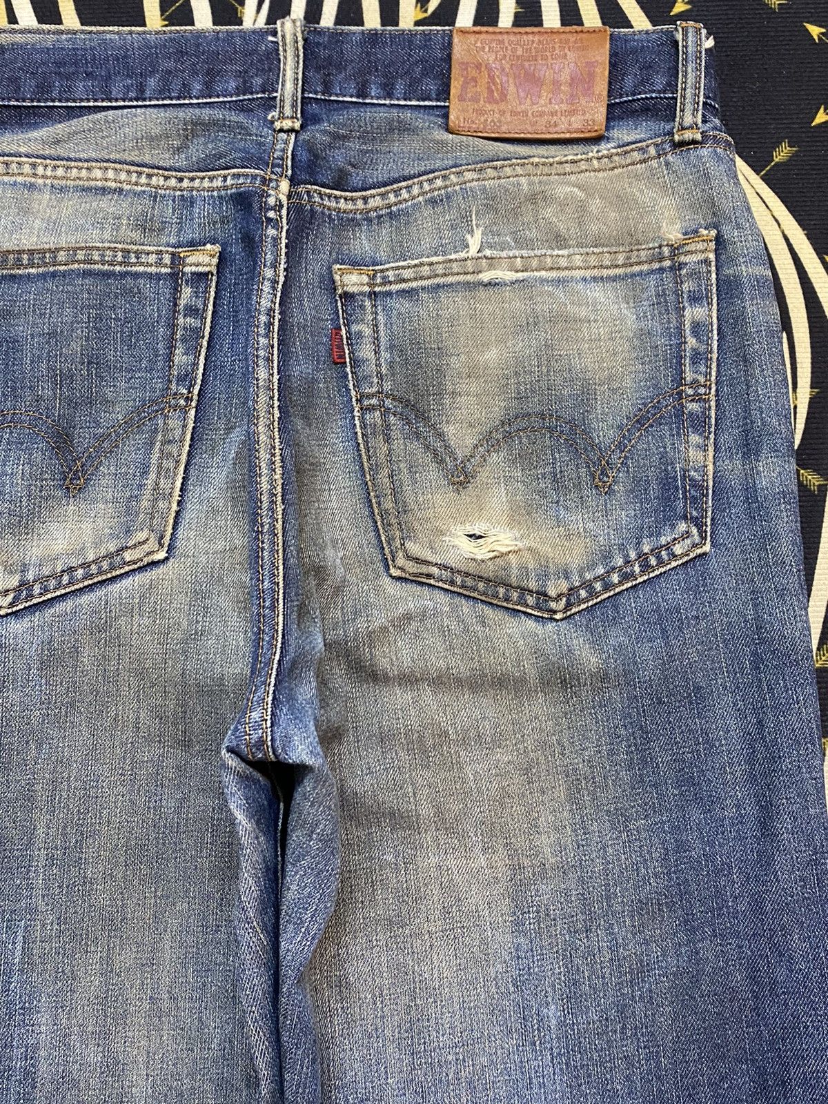 Edwin Vintage Japanese Brands Edwin503 Mud Wash Loose Jeans Size US 34 / EU 50 - 8 Thumbnail