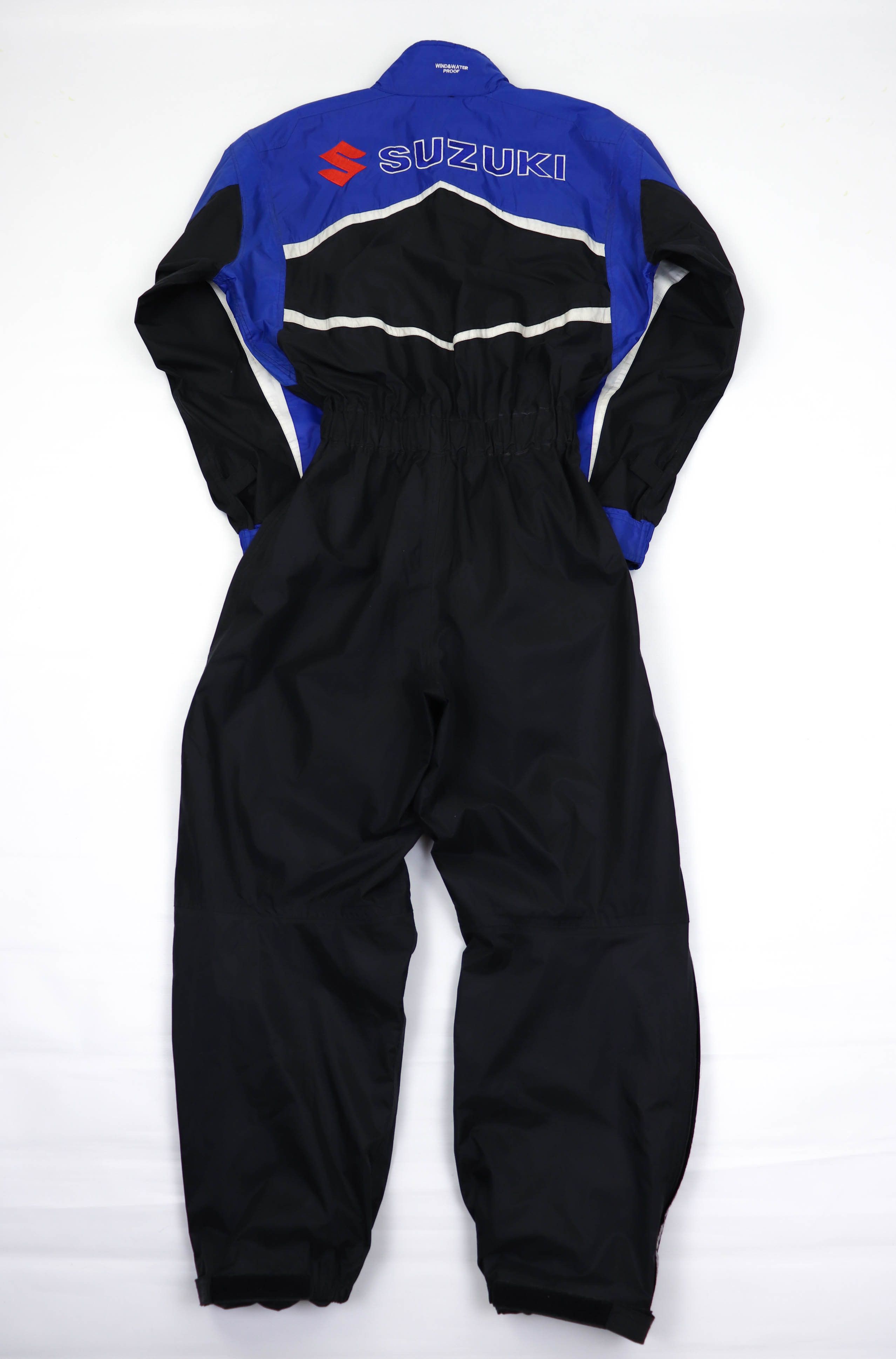 image of Suzuki Vintage 90's Biker Nylon Racing Suit Coverall in Black, Men's (Size 36)