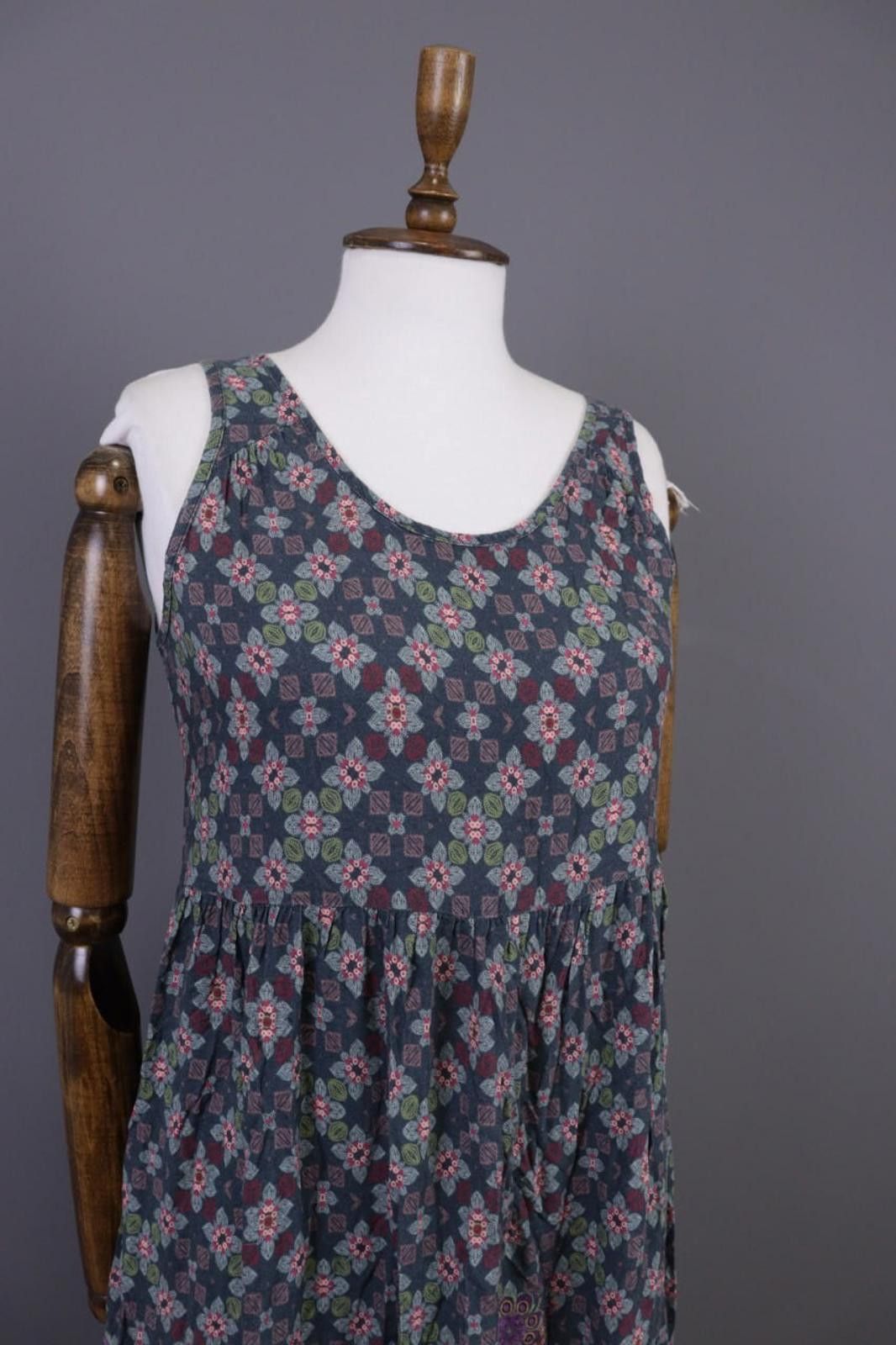 Designer Deerberg Gray Floral Multicoloured A-Line Long Dress Size S Size S / US 4 / IT 40 - 7 Thumbnail