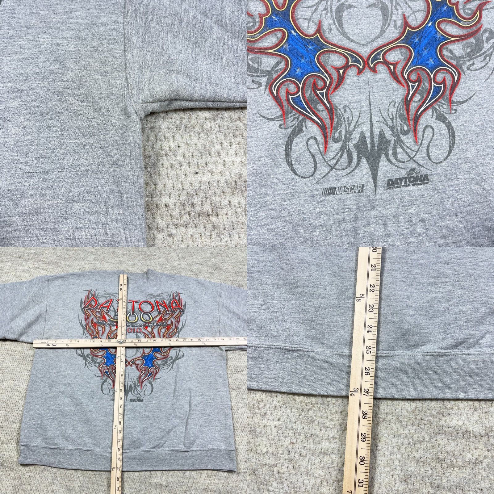Gildan VINTAGE Daytona 500 Sweatshirt Men XL Gray Crewneck Gildan Logo 90s Retro Classic Nascar Tattoo Pullover Knit Sweatshirt Size US XL / EU 56 / 4 - 9 Thumbnail