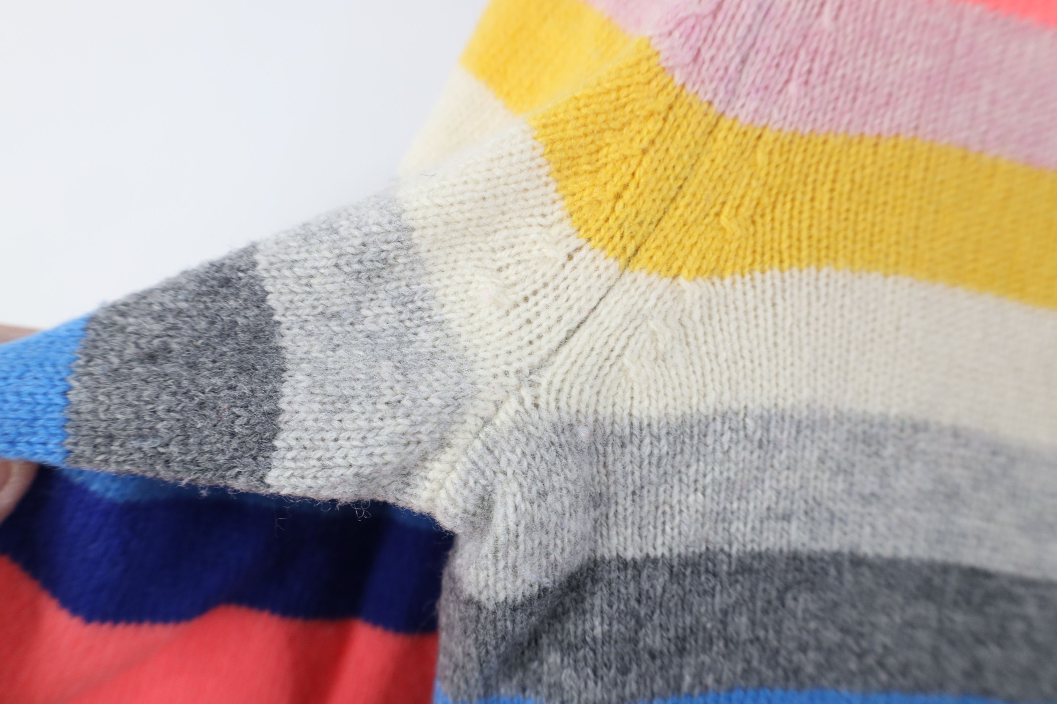 J.Crew Vintage Y2K J Crew Blend Rainbow Striped Knit Sweater Size S / US 4 / IT 40 - 5 Thumbnail