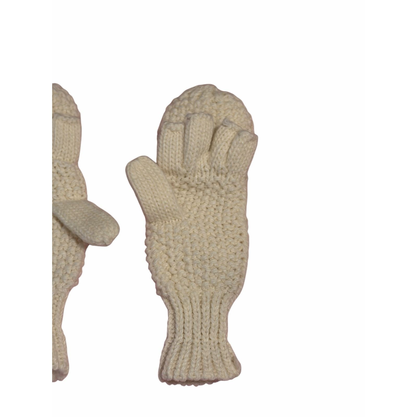 Other Women's White Solid Fuzzy Hand Knit Bird Mitten Gloves Size ONE SIZE - 5 Thumbnail