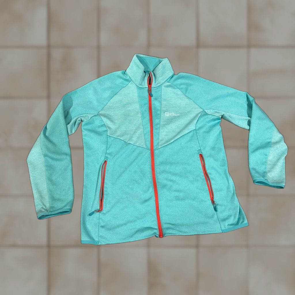Jack Wolfskin Jack Wolfskin jacket womens XXL teal aqua zip up softshell outdoor hiking Size XXL / US 16-18 / IT 52-54 - 1 Thumbnail