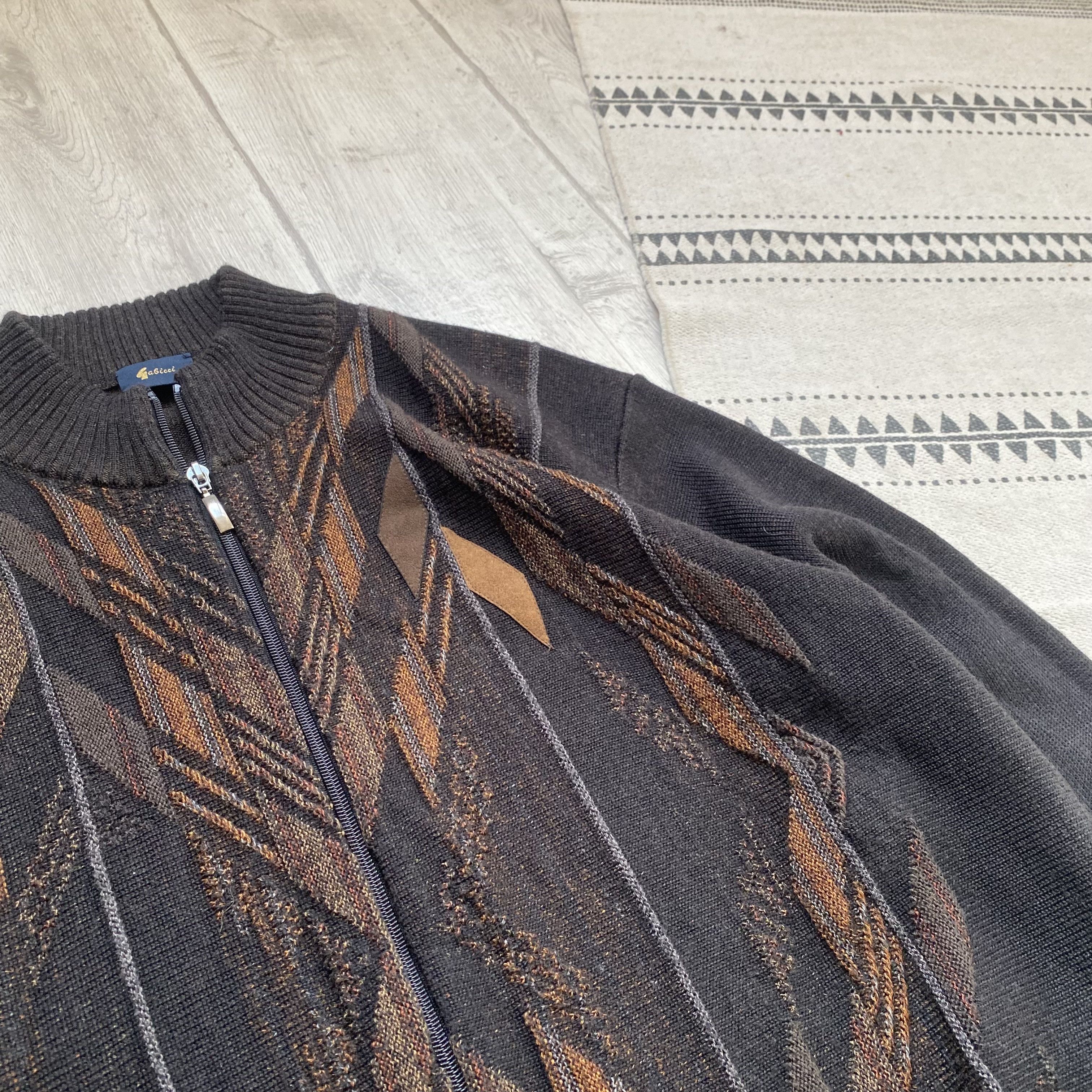 Carlo Colucci Vintage 90s Oldmoney Wool cable knit sweatet full zip coogi Size US L / EU 52-54 / 3 - 5 Thumbnail