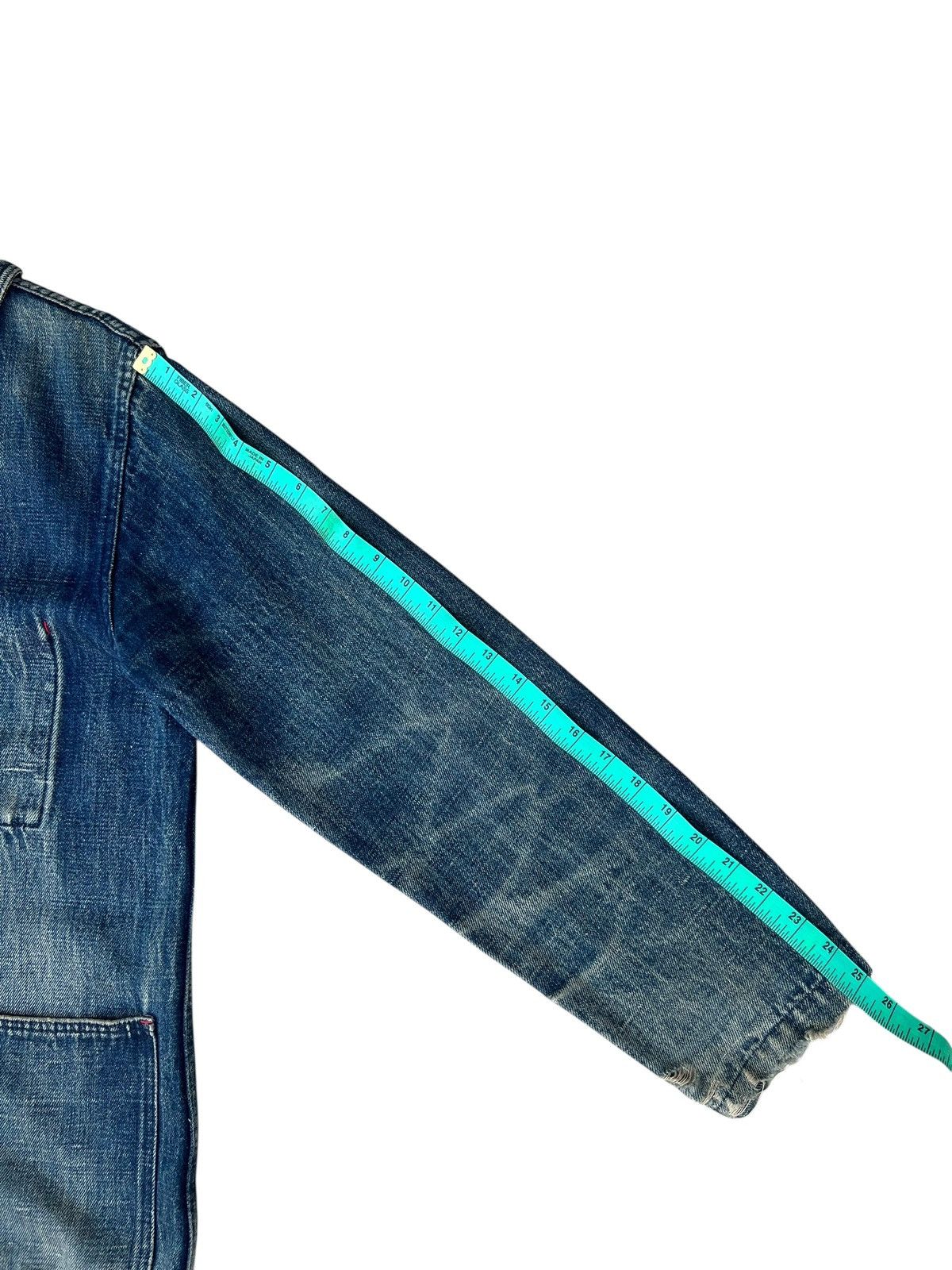45rpm Trashed Indigo Japan Military Denim Shawl Collar Jacket Size US M / EU 48-50 / 2 - 5 Thumbnail