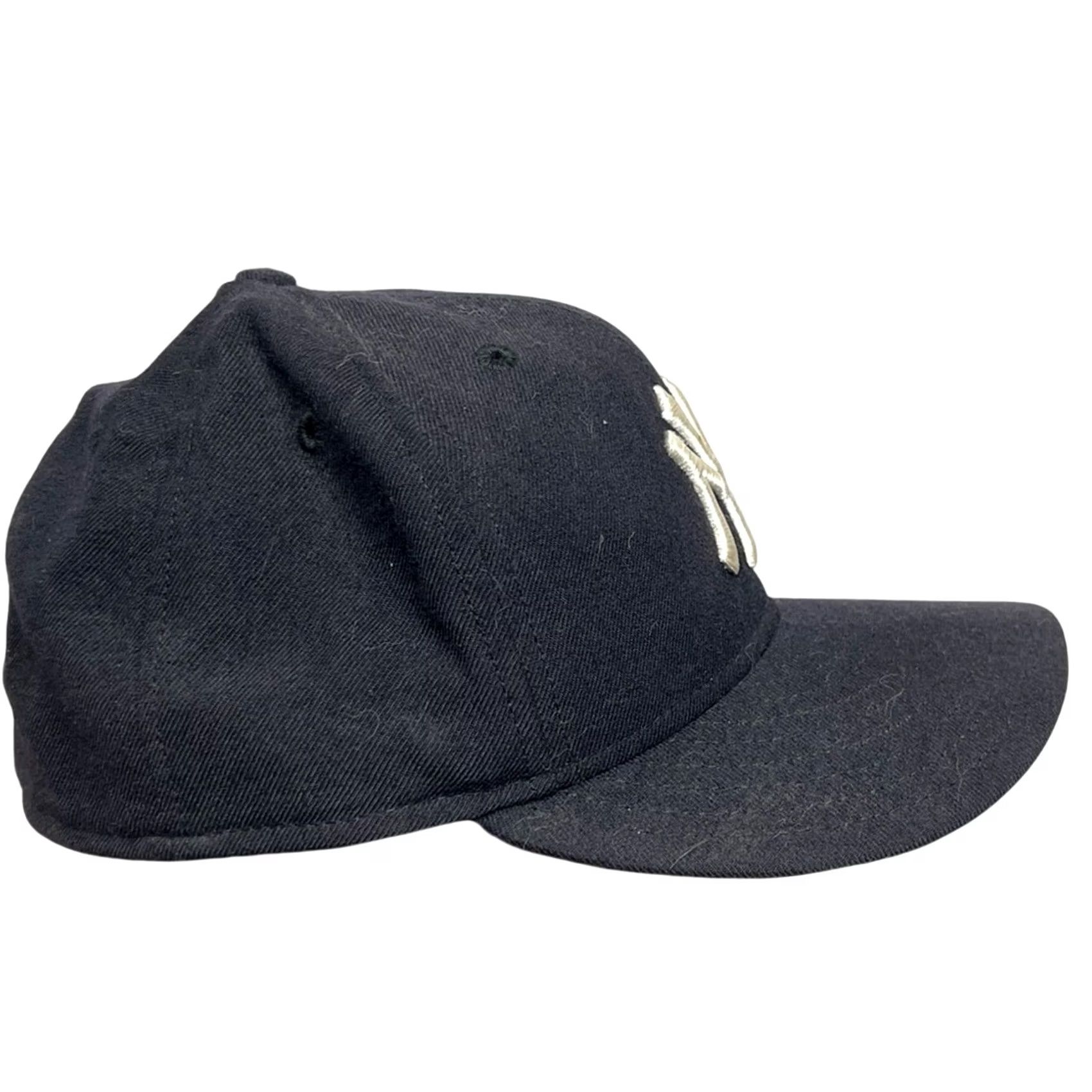 New Era VINTAGE New Era Pro Model Hat Yankees MLB Diamond Collection Wool Fitted 7 1/8 Blue Baseball Cap Men Mens Size ONE SIZE - 4 Thumbnail