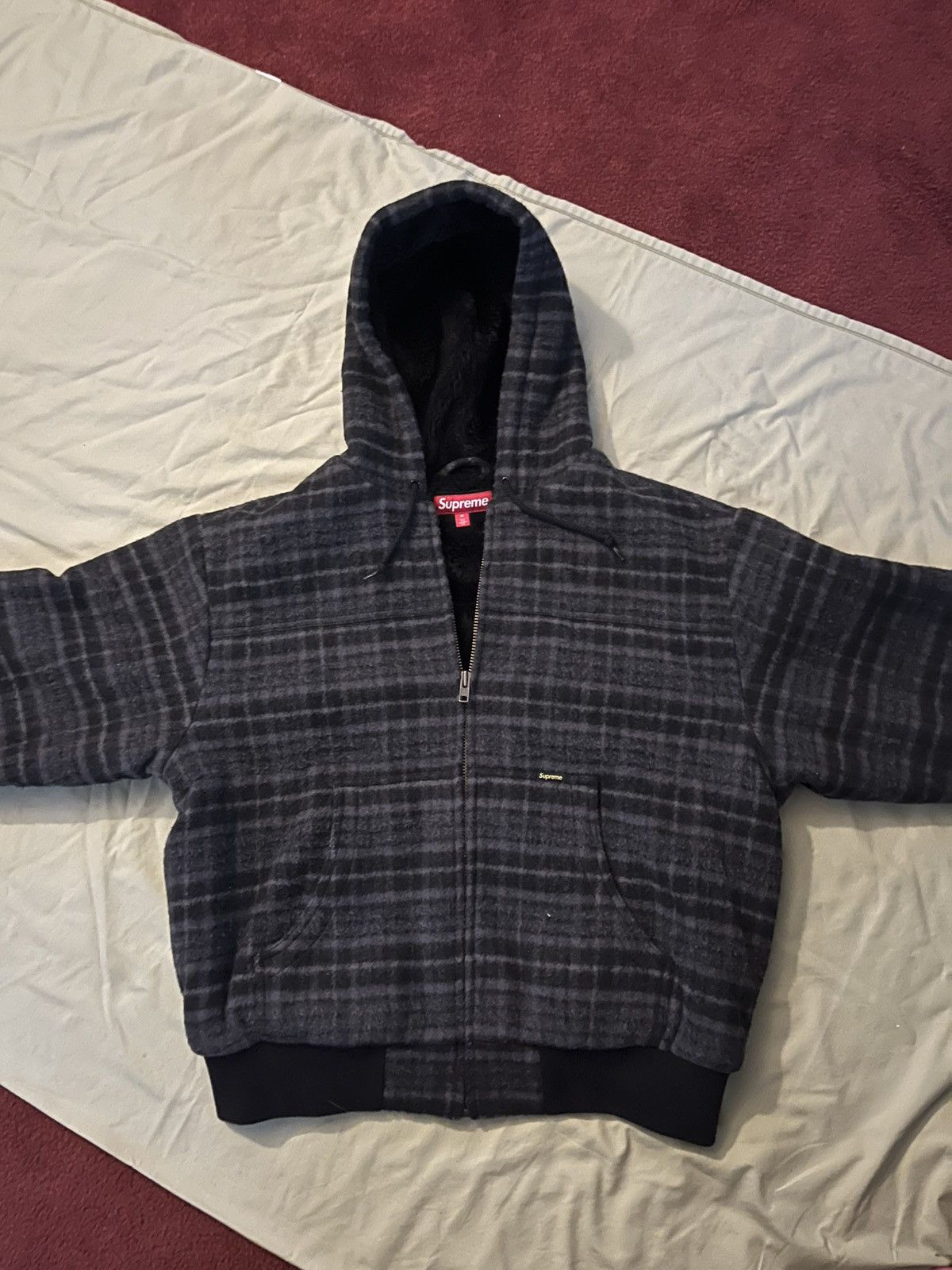 Supreme Plaid Jacket | Grailed Supreme Plaid Track Jacket Navy XXL