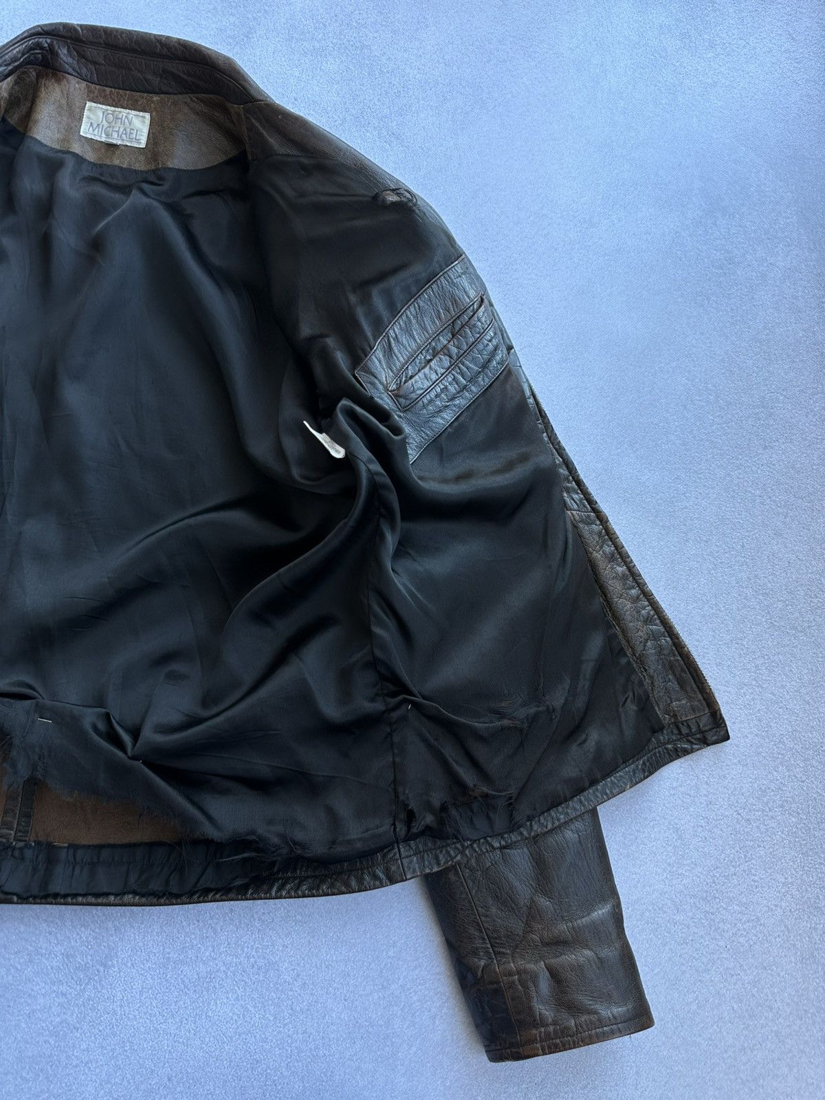 Vintage Vintage John Michael Men’s Moto Leather Jacket USA Size US L / EU 52-54 / 3 - 8 Thumbnail