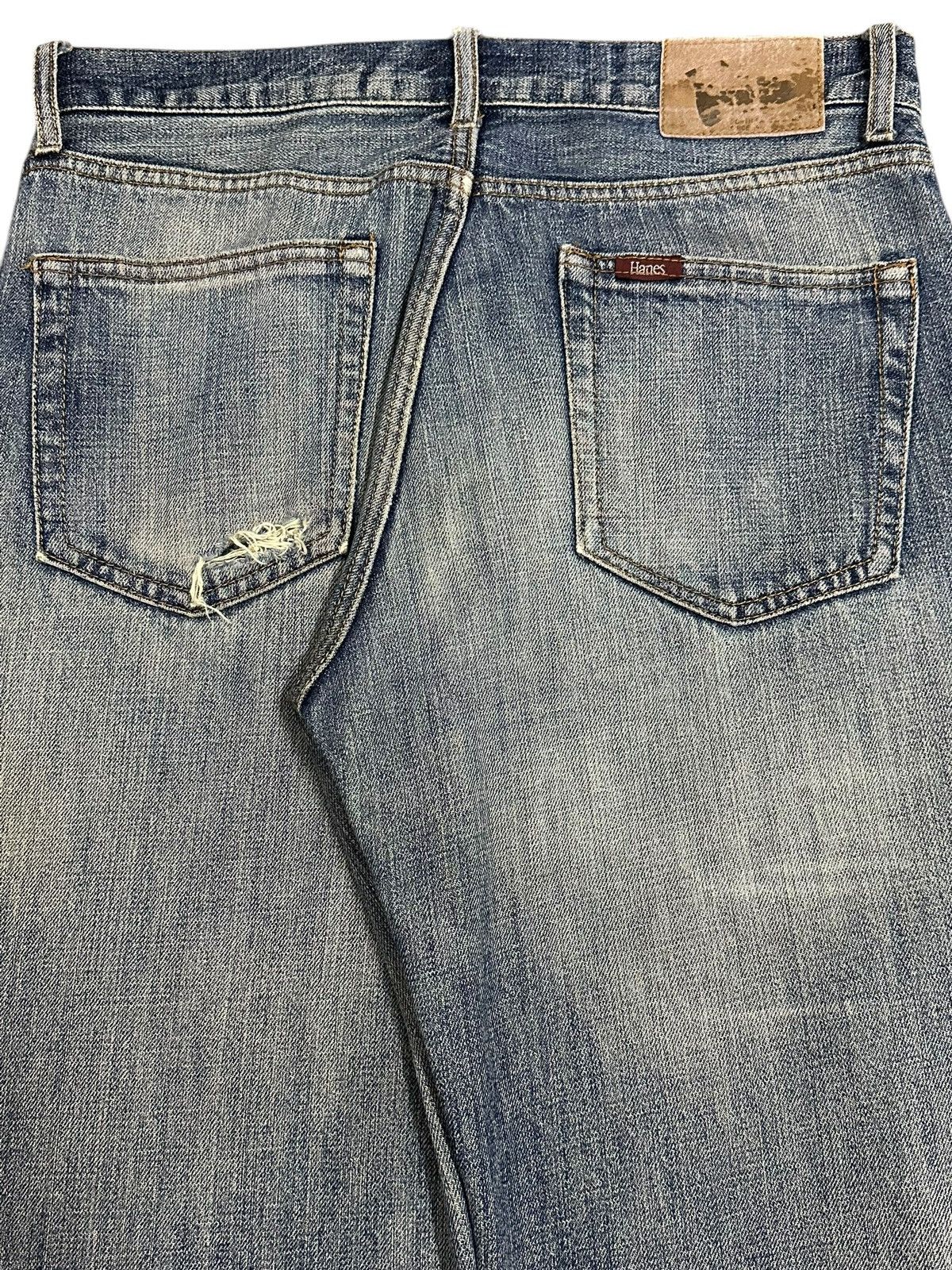 Hanes Vintage Hanes Blue Faded Wash Distress Style Baggy Jeans Size US 32 / EU 48 - 6 Thumbnail