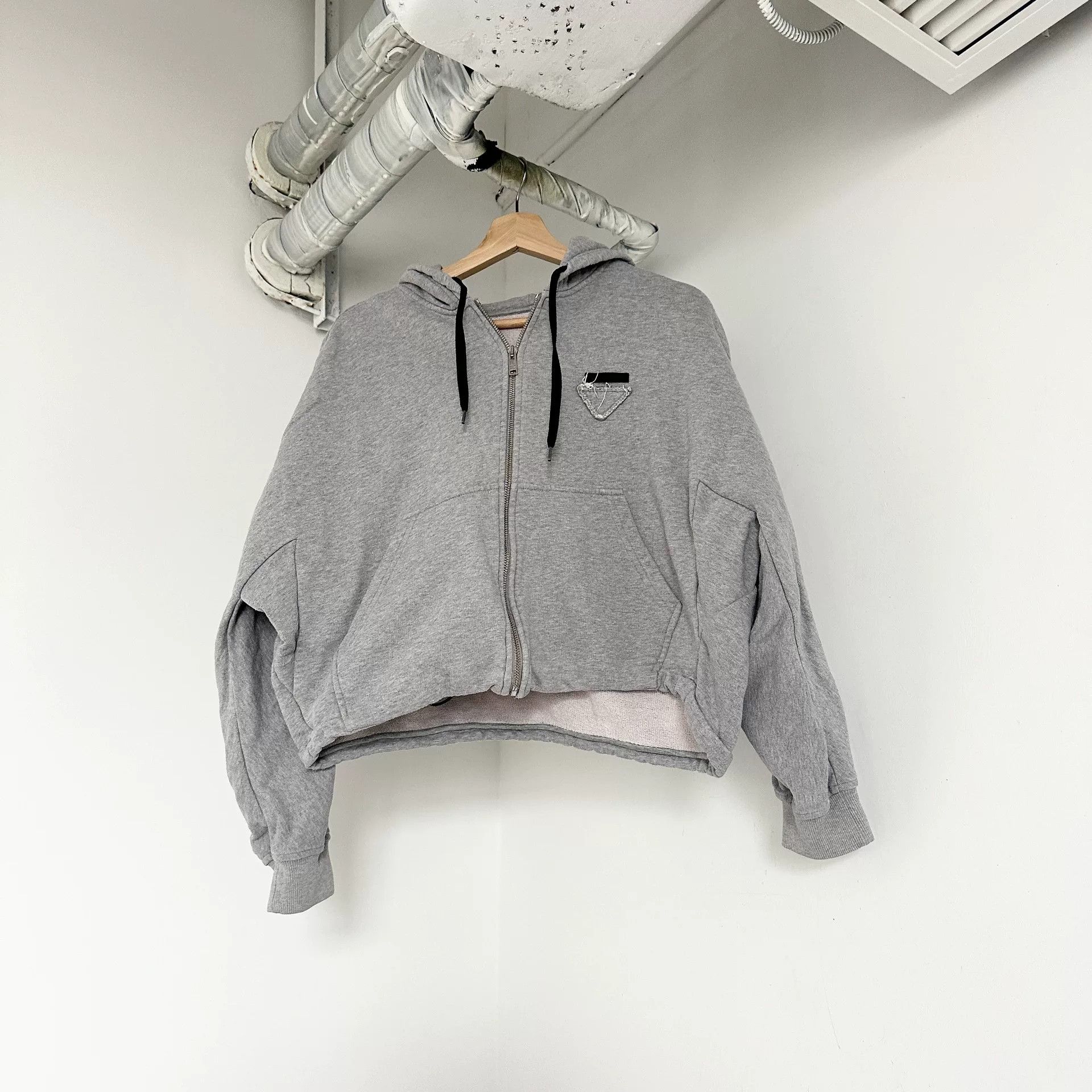 Prada Prada Gray Hooded Inverted Triangle Coat Size US M / EU 48-50 / 2 - 1 Thumbnail