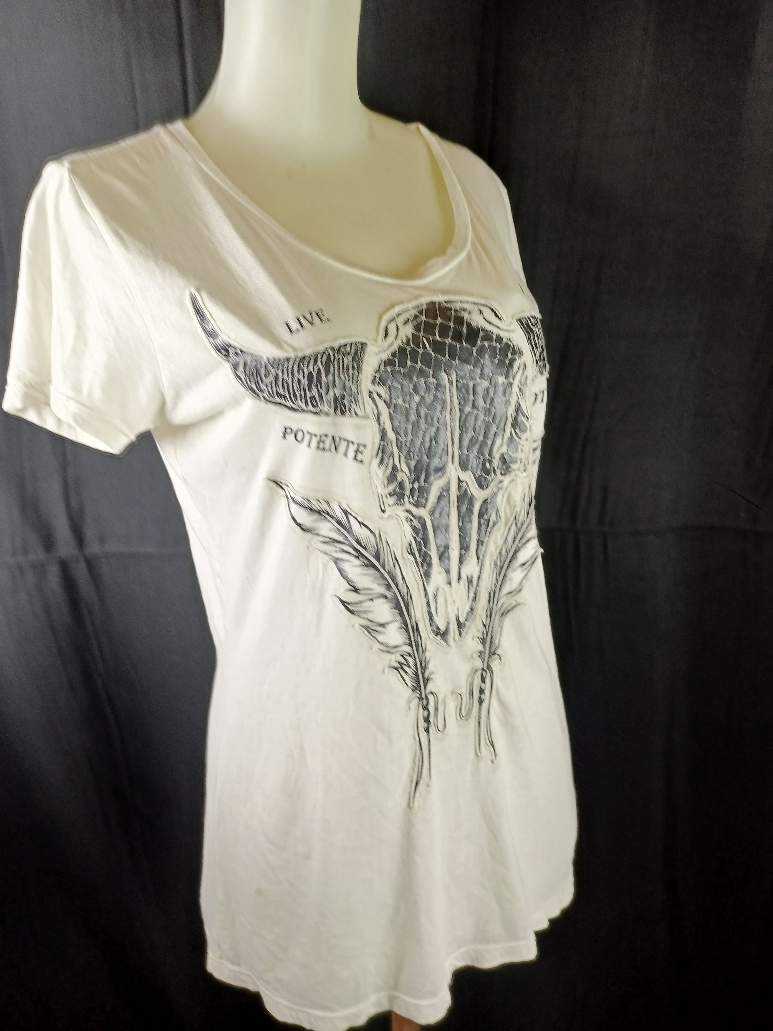 Vintage POTENTE Poem Live Fair Women's T-shirt Size M / US 6-8 / IT 42-44 - 12 Thumbnail