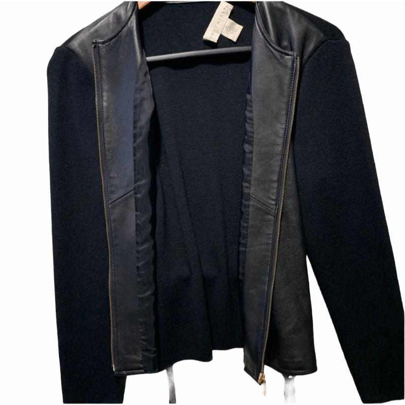 Other Doncaster 100% Leather & Wool Gold Detail Luxury Jacket S Size S / US 4 / IT 40 - 7 Thumbnail