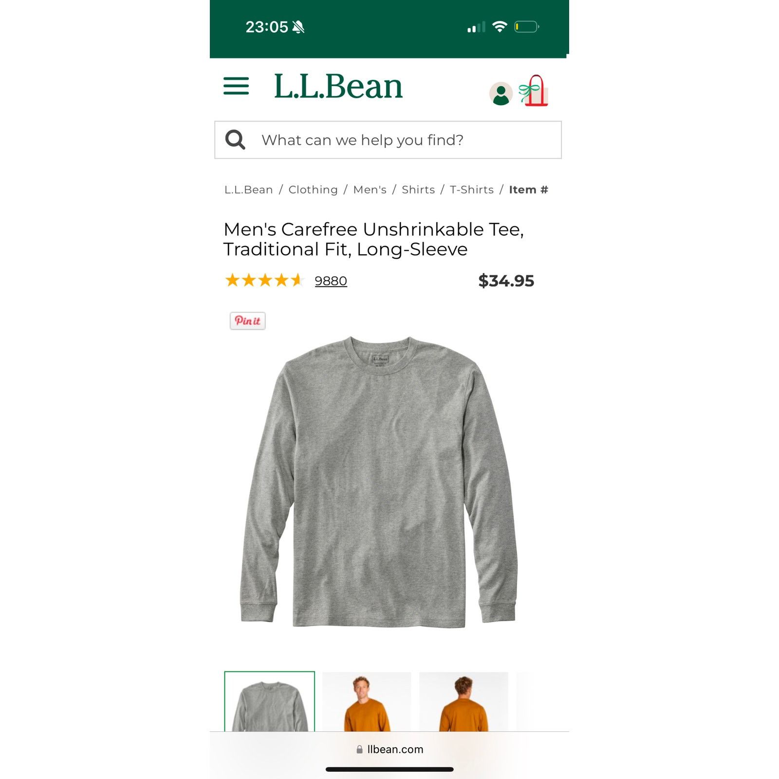 L.L. Bean L.L.Bean Men's Carefree Unshrinkable Tee Size Large Size US L / EU 52-54 / 3 - 2 Thumbnail