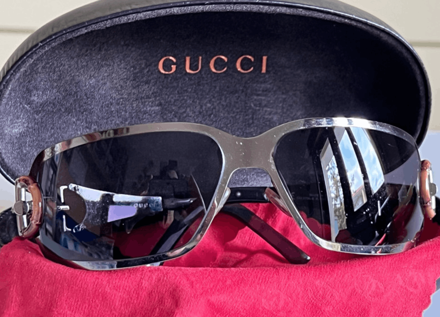 Gucci Gucci Sunglasses Bamboo Mask Logo Shield GG Sport Vintage Size ONE SIZE - 3 Thumbnail