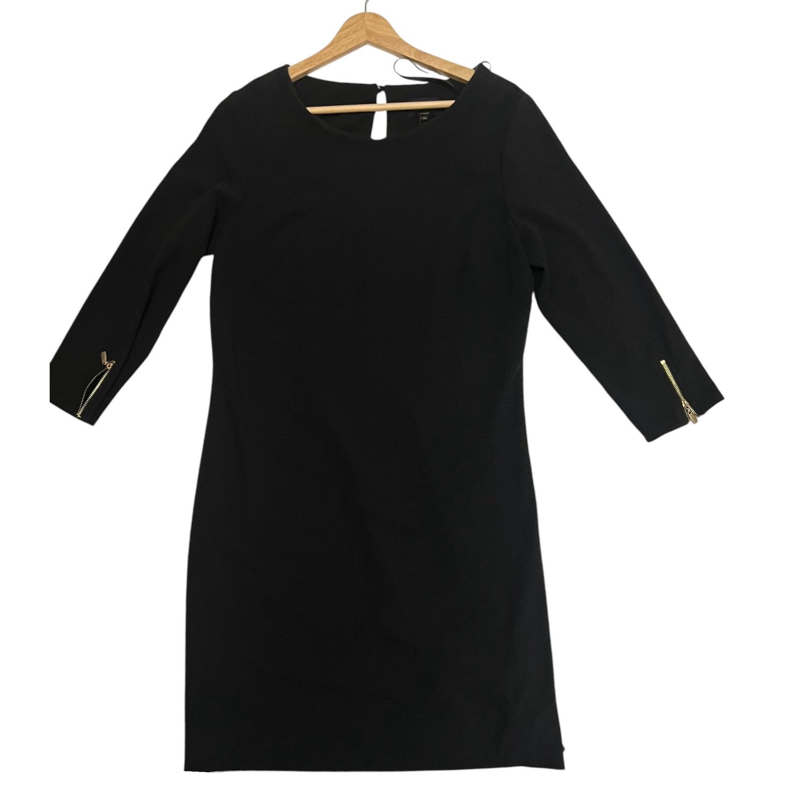 Laundry by Shelli Segal Laundry by Shelli Segal Black Midi Dress with Zipper Size 10 Size L / US 10 / IT 46 - 1 Thumbnail
