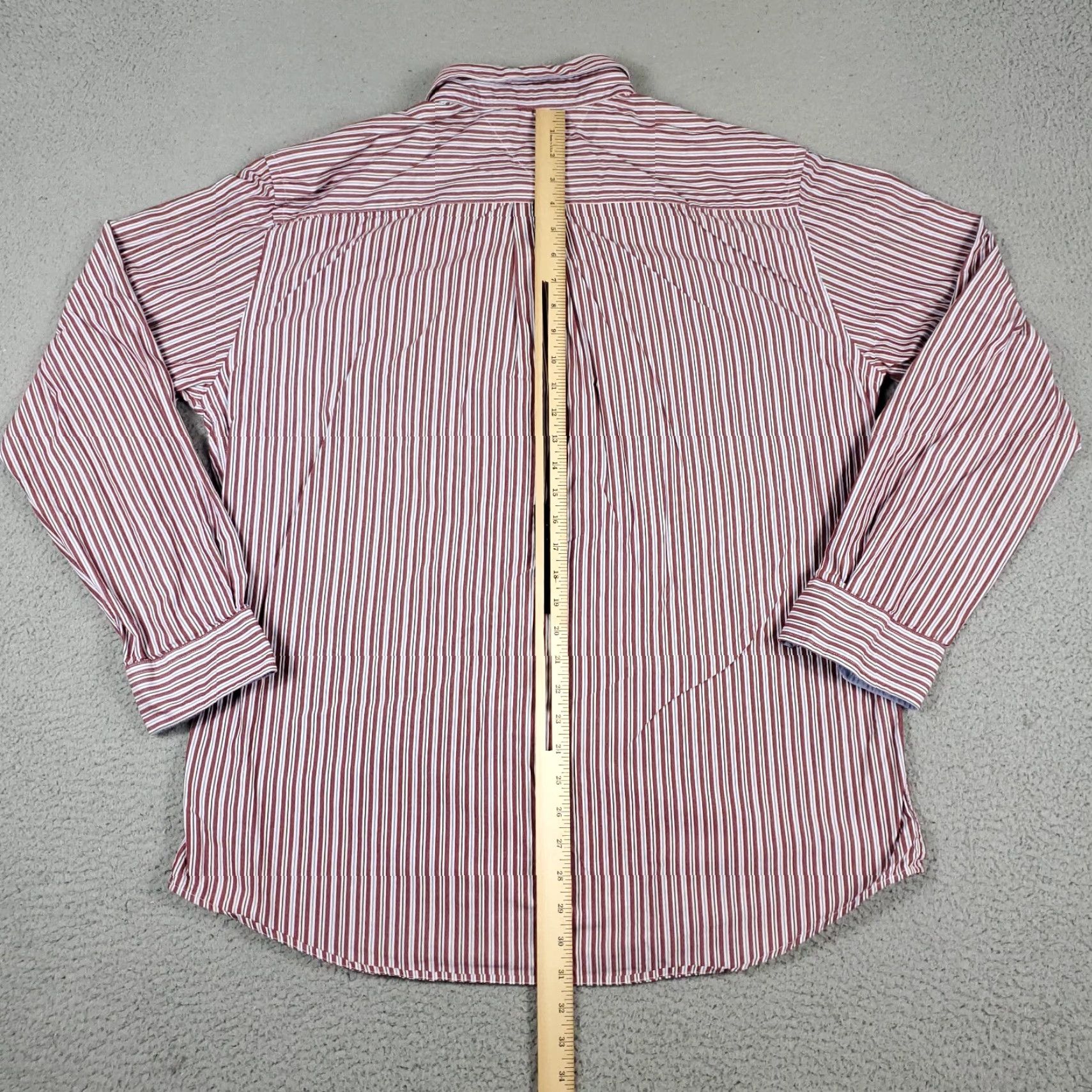Tommy Hilfiger VINTAGE Tommy Hilfiger Heritage Poplin 2 Ply Red Striped Shirt Mens XL Button-Up Casual Classic Cotton Red 2Ply TH Heritage Mens XL Button-Down Shirt Size US XL / EU 56 / 4 - 4 Thumbnail