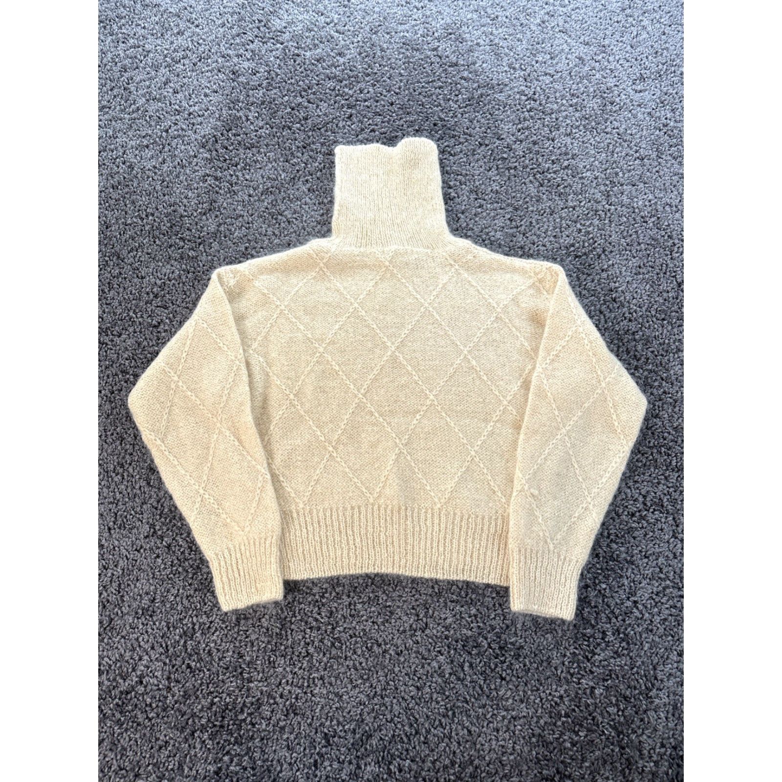 Vintage VINTAGE Casual Corner Sweater Turtleneck Womens Medium Ivory Mohair Chunky-Knit Pullover Long Sleeve Shirt Size M / US 6-8 / IT 42-44 - 5 Thumbnail