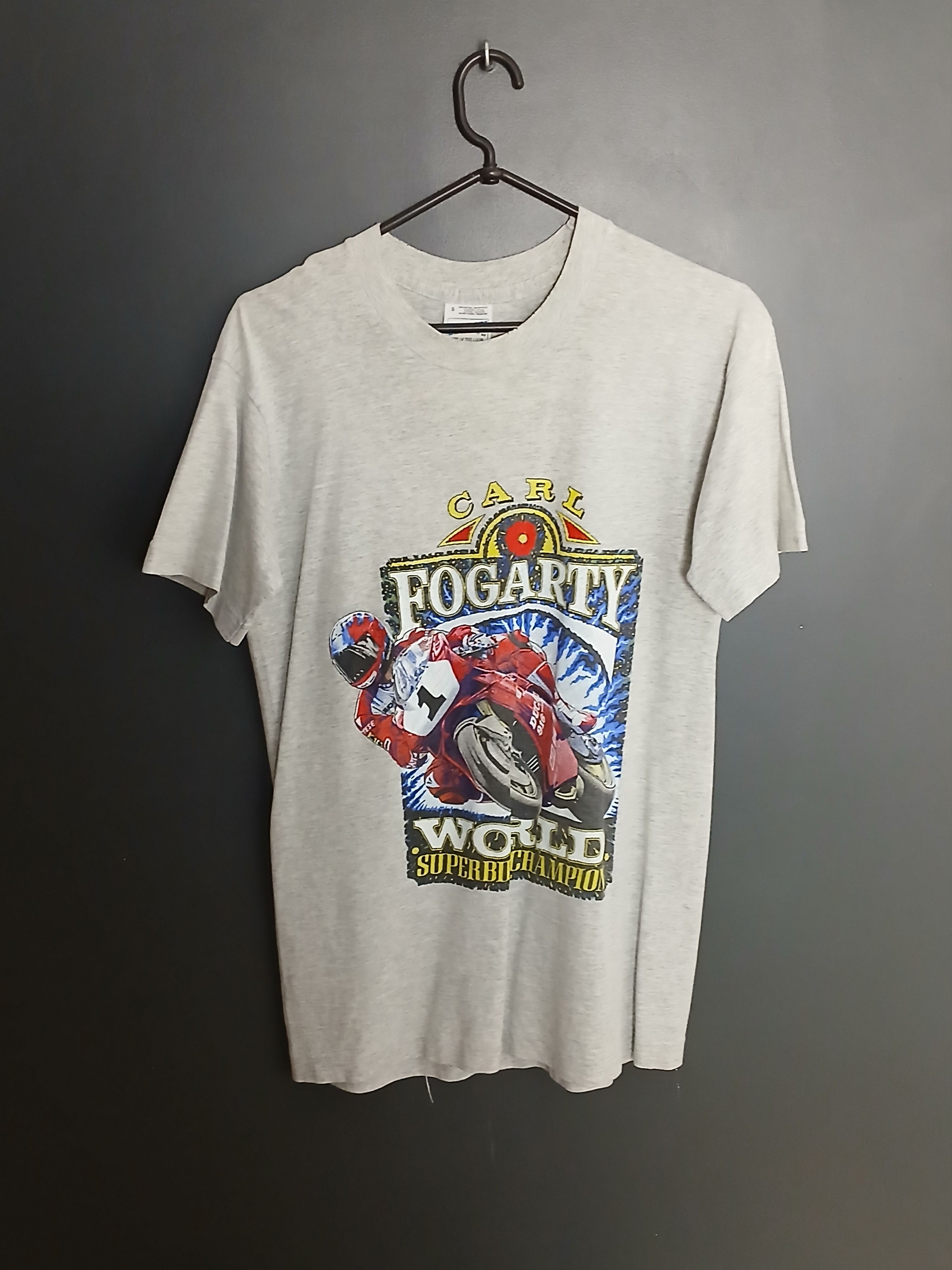 Vintage Karl Fogarty World Superbike Champion Racing Moto T-Shirt Size US S / EU 44-46 / 1 - 1 Thumbnail