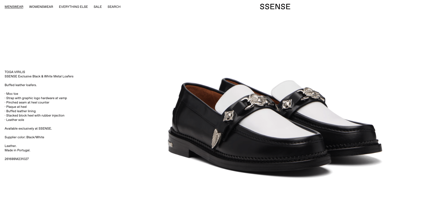 TOGA VIRILIS Toga Virilis SSENSE Black White Metal Loafers Men’s Size 41 Size US 7.5 / EU 40-41 - 14 Thumbnail