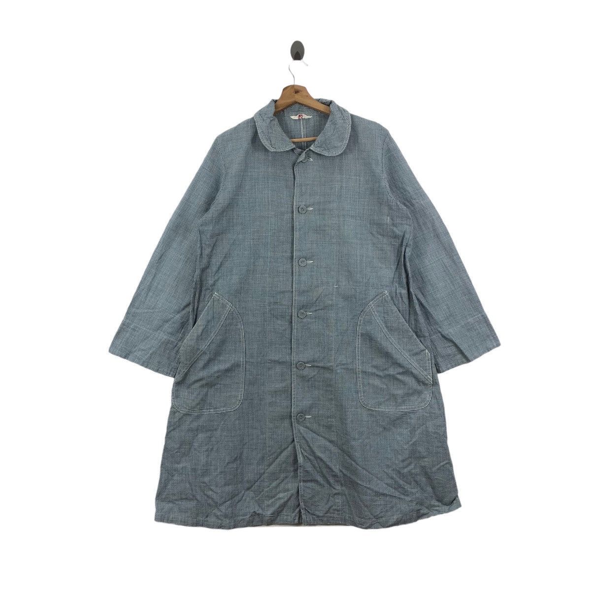 45rpm Vintage 45RPM Trench Coat Houndstooth Indigo Size US M / EU 48-50 / 2 - 2 Thumbnail