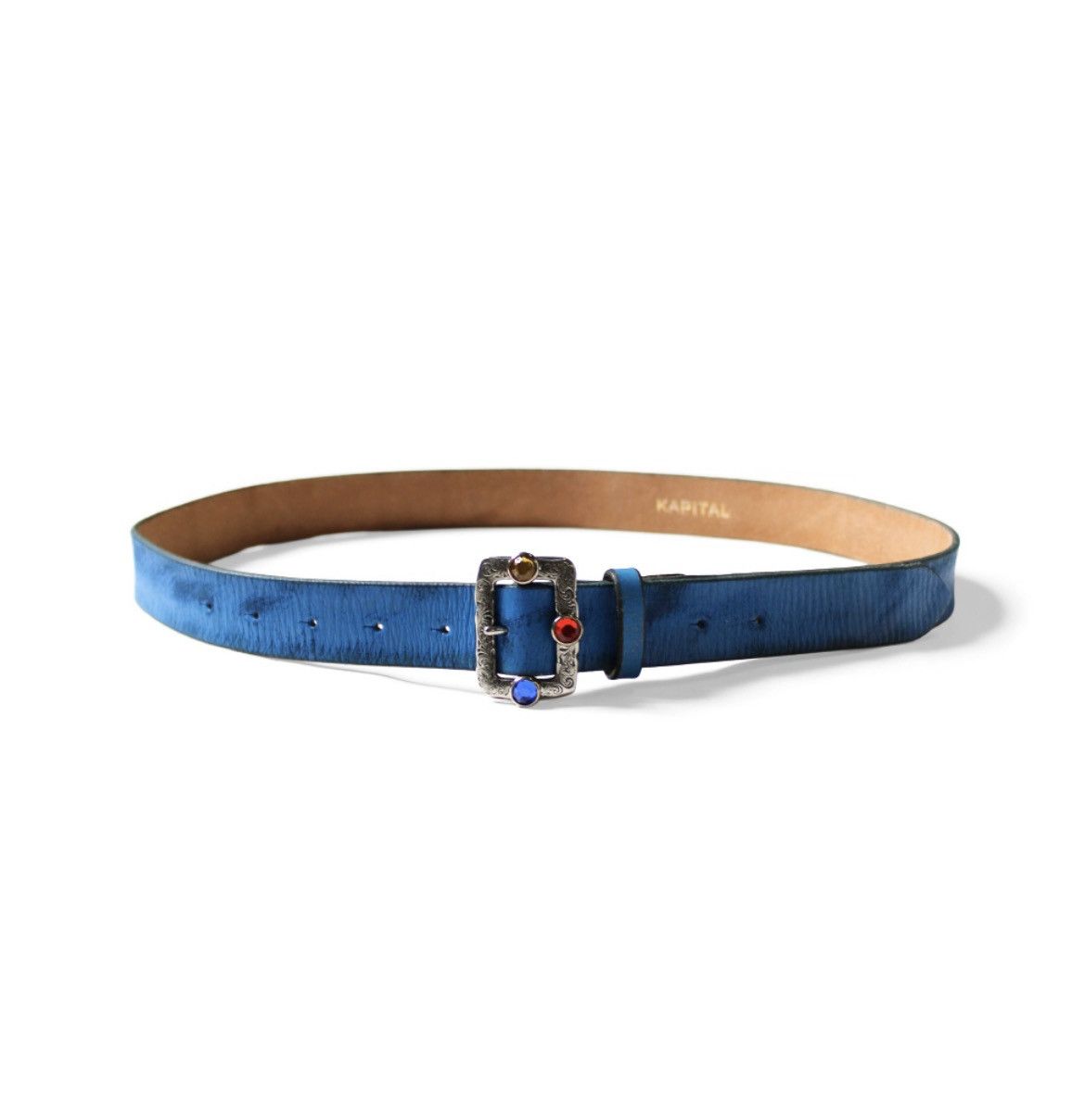 Kapital Kapital Oil leather studs disco buckle belt Size ONE SIZE - 2 Thumbnail