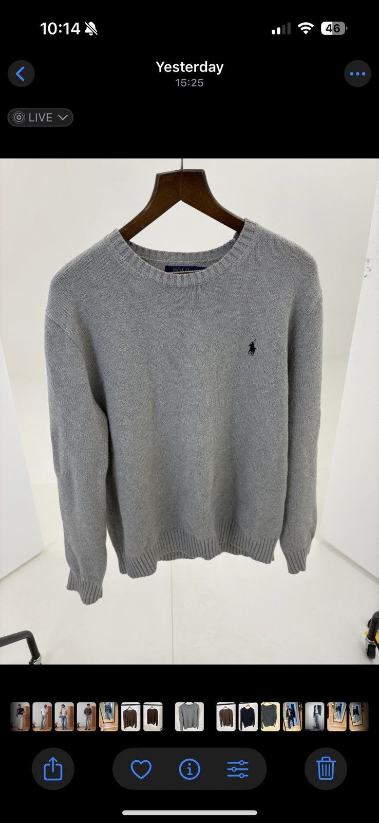 Polo Ralph Lauren Polo Ralph Lauren Grey Knit Jumper Cotton Crewneck Size US L / EU 52-54 / 3 - 1 Preview