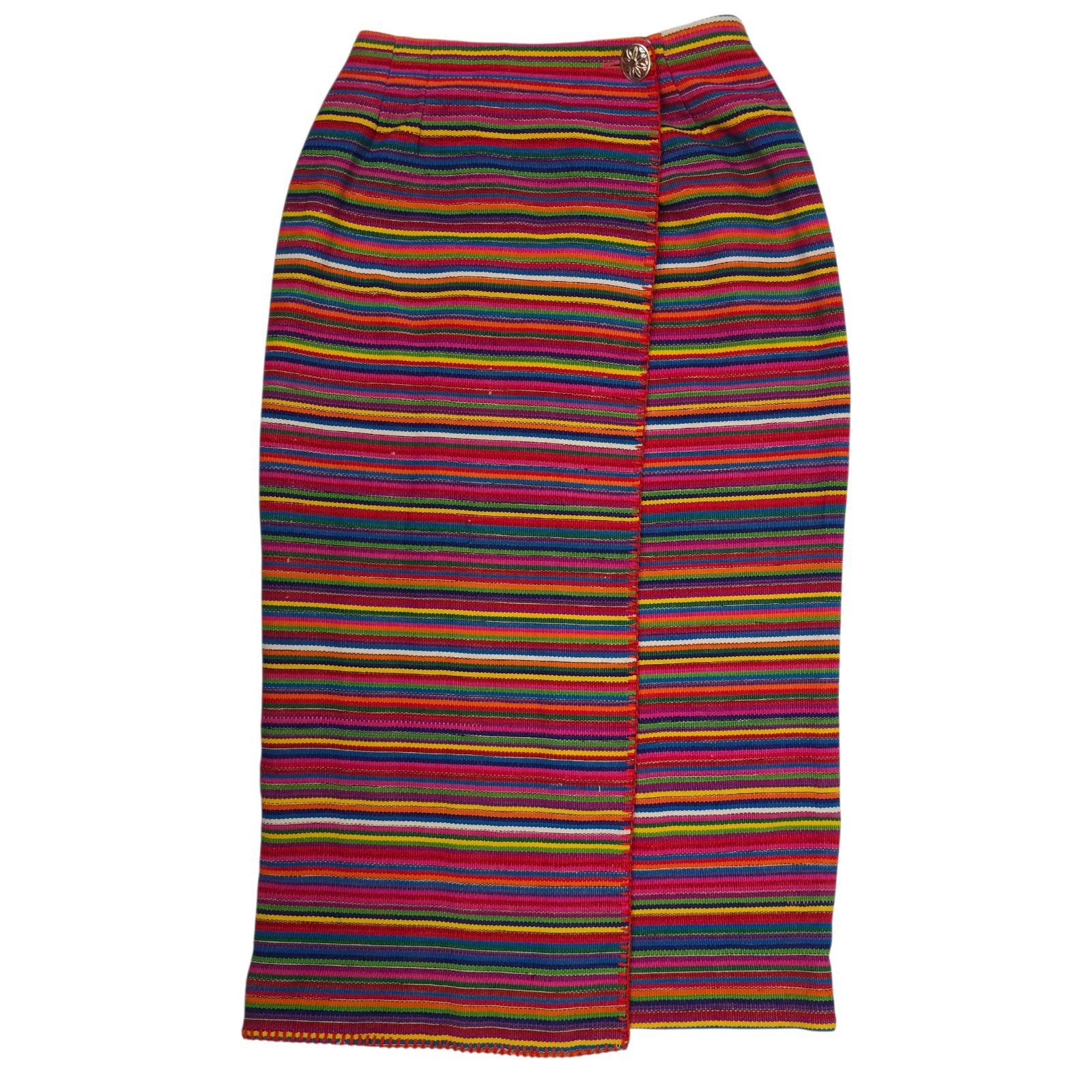 Other F.L. Malik Wrap Skirt 6 Striped Vintage Rainbow Pencil Midi Size 28" / US 6 / IT 42 - 1 Thumbnail