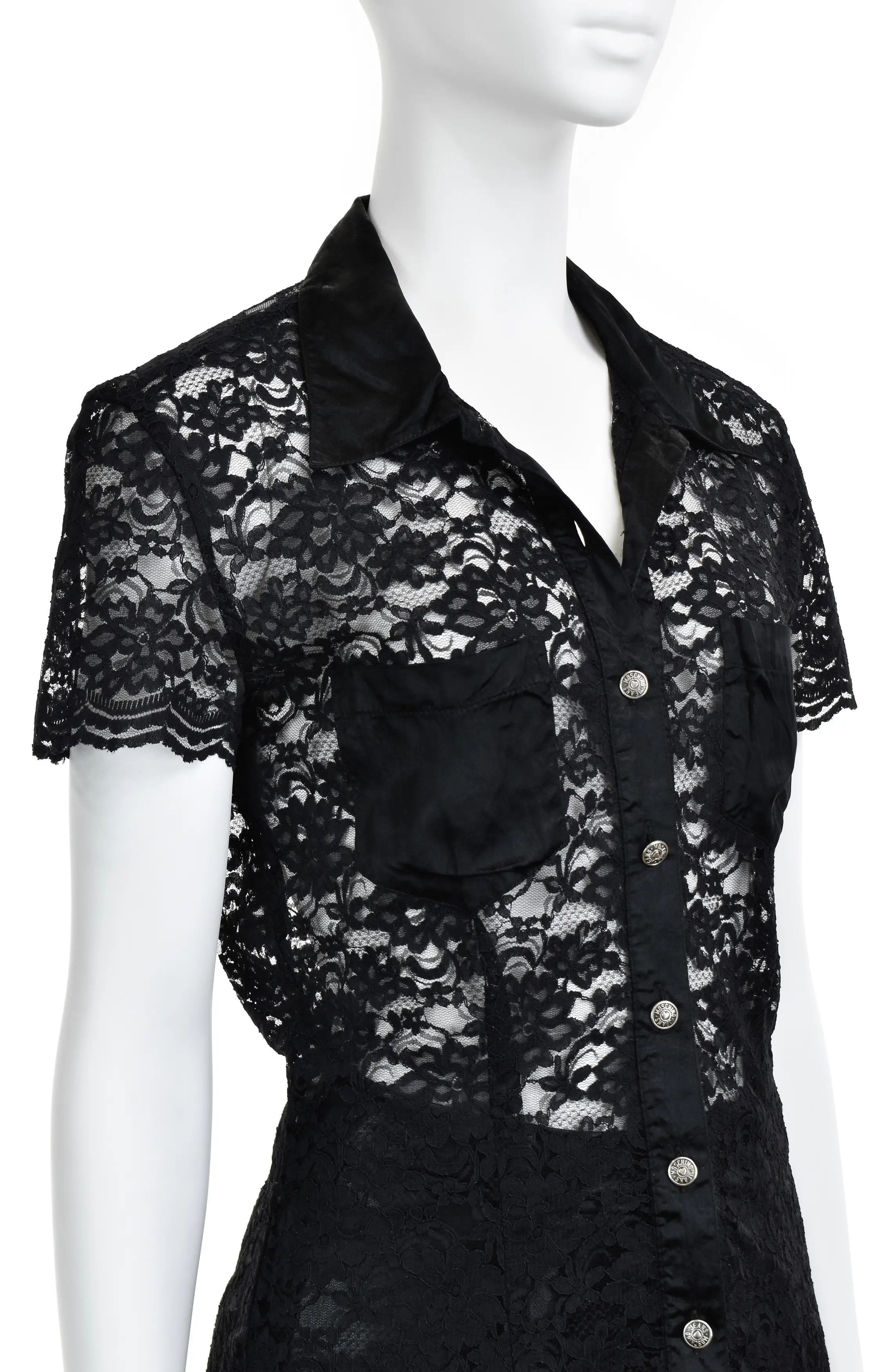 Love Moschino Love Moschino Lace Flower Vintage Blouse Size L / US 10 / IT 46 - 3 Thumbnail