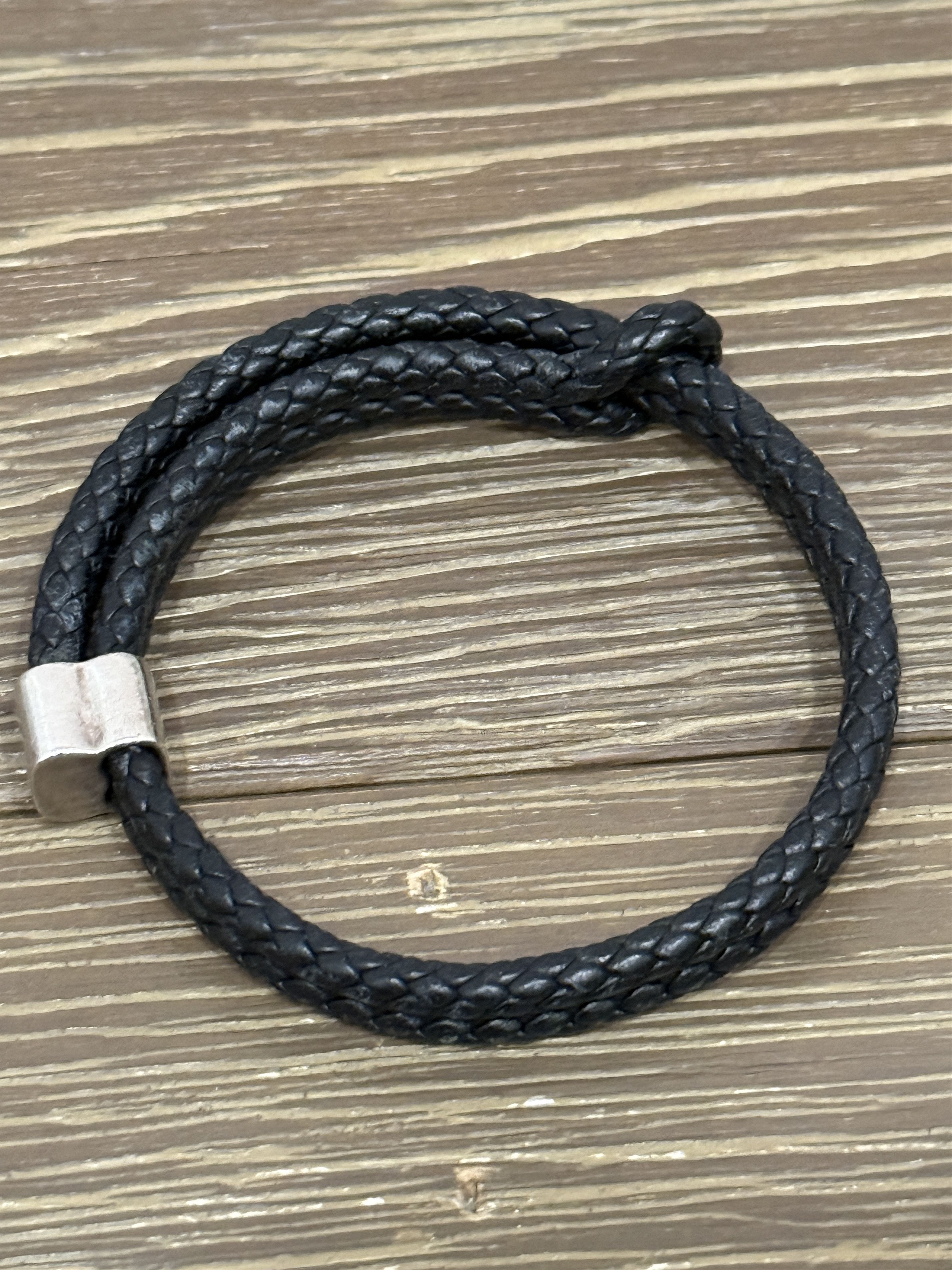 Bottega Veneta Leather Woven Silver Buckle Bracelet Size ONE SIZE - 3 Thumbnail