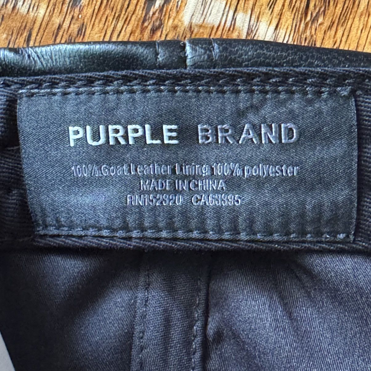 Purple Brand New PURPLE Brand Black Leather Hat Size ONE SIZE - 5 Thumbnail
