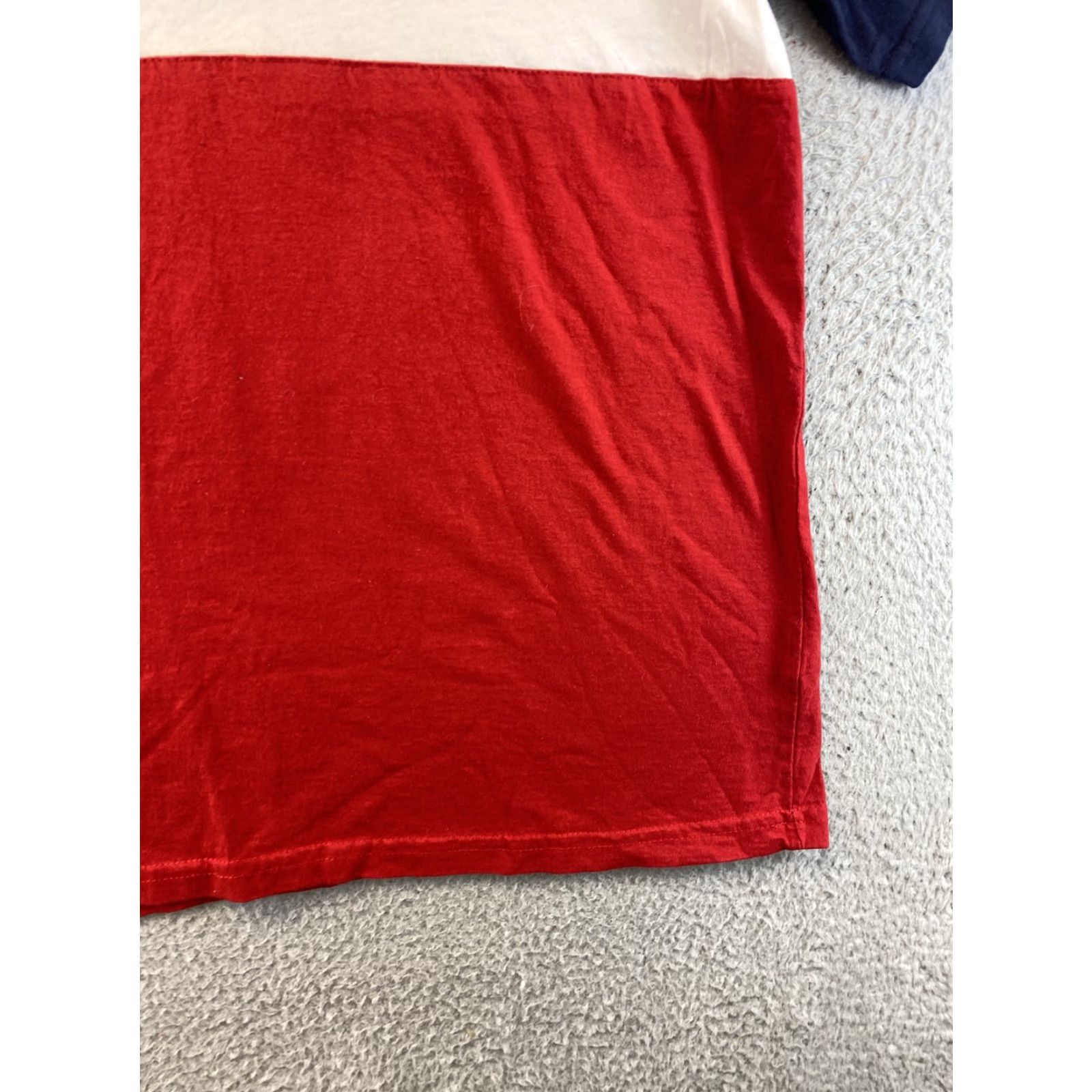 Vintage Paris Shirt Womens mens Large Red White Blue Short Sleeve France / 91-57 Size L / US 10 / IT 46 - 4 Thumbnail