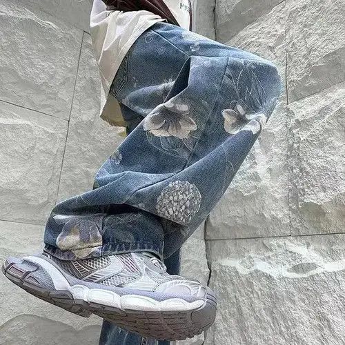Japanese Brand VIBE Vintage washed all over printed jacquard wide leg jeans Size US 32 / EU 48 - 2 Thumbnail