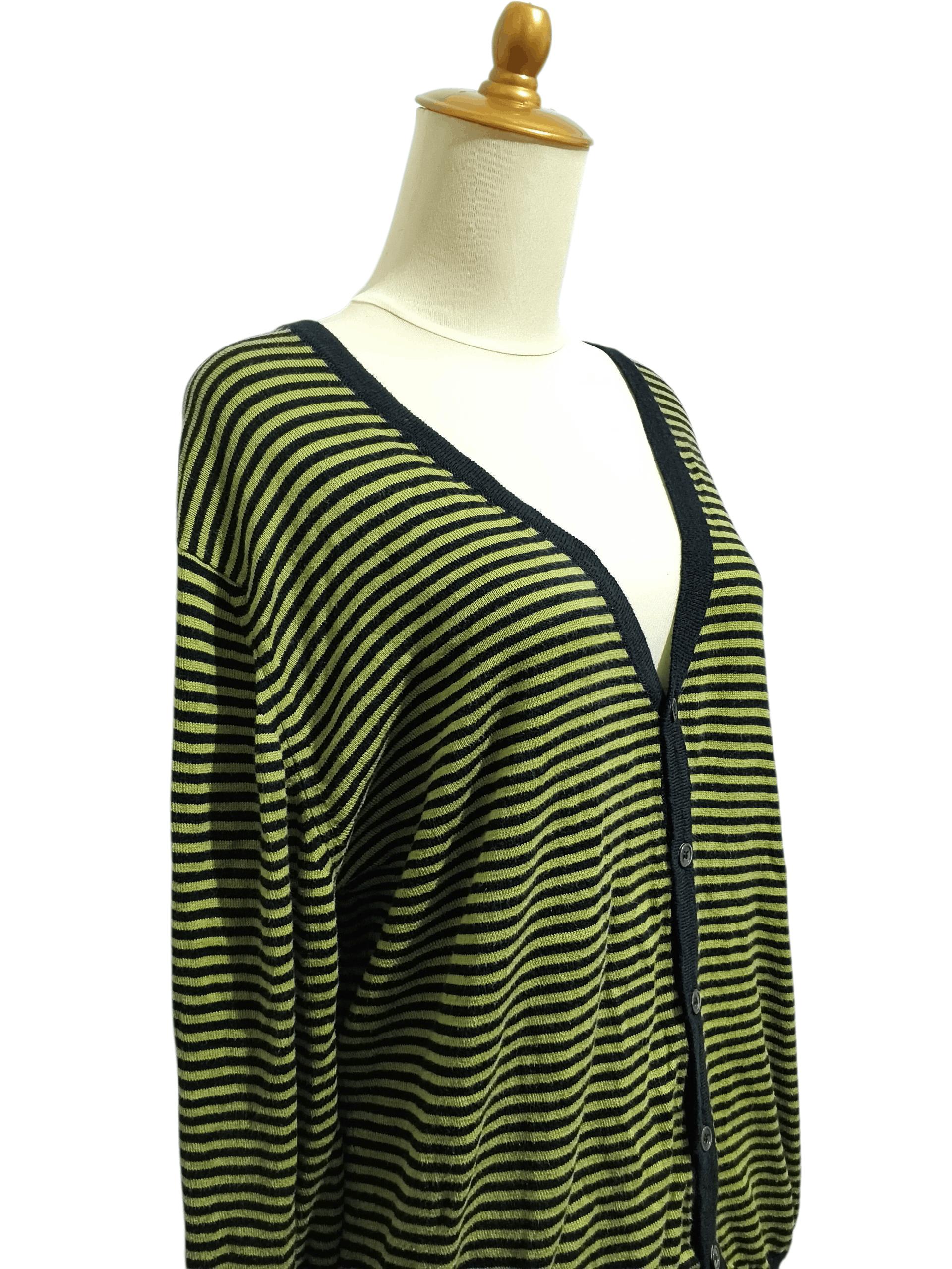 John Smedley John Smedley Sea Island Women Striped Cardigan Size M / US 6-8 / IT 42-44 - 5 Thumbnail