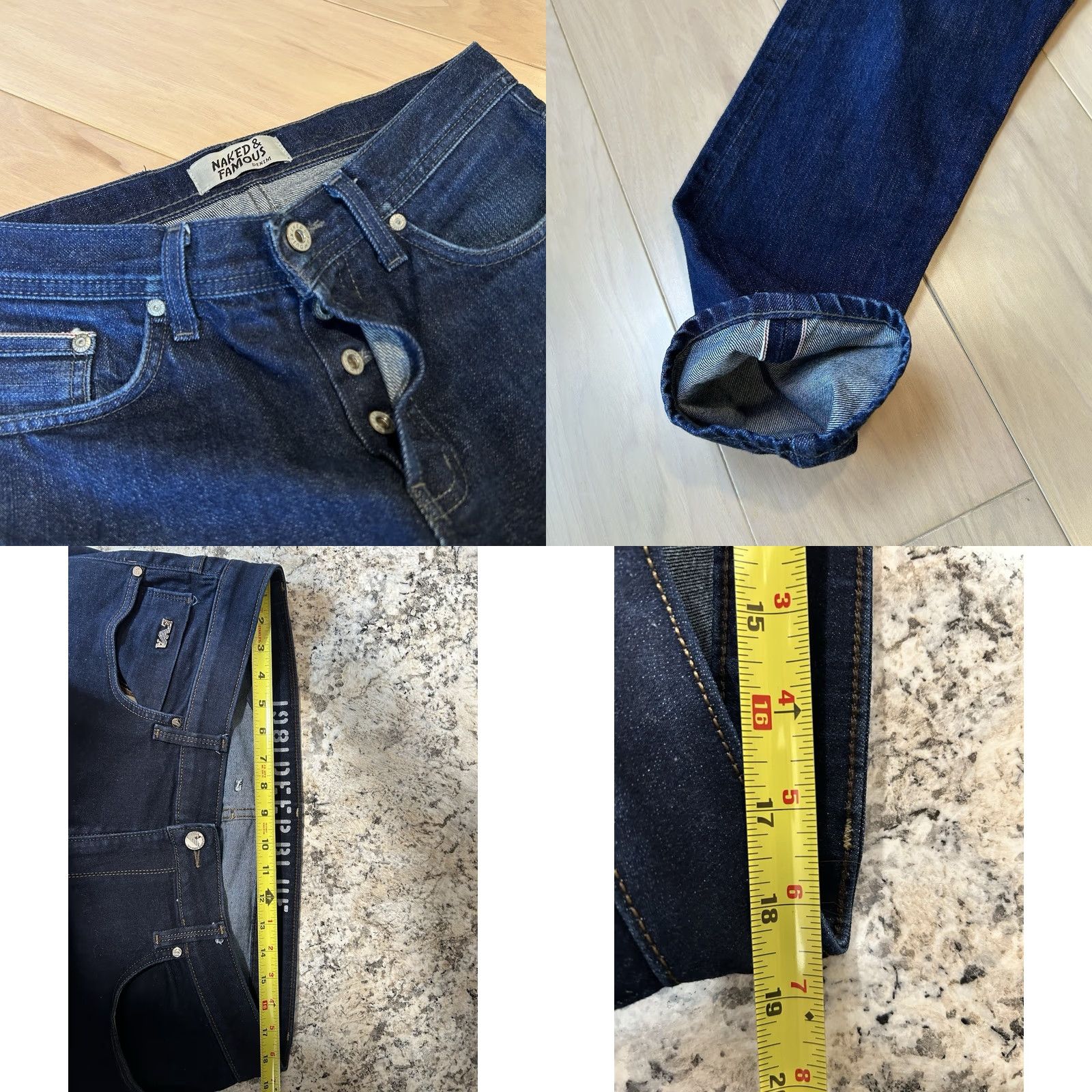 Vintage Emporio Armani Jeans 1981 Deep Blue Men’s 37 Denim Zip Slim 5-Pocket Mid Rise Logo Brand Clothing Mens Jeans Size US 37 - 8 Thumbnail