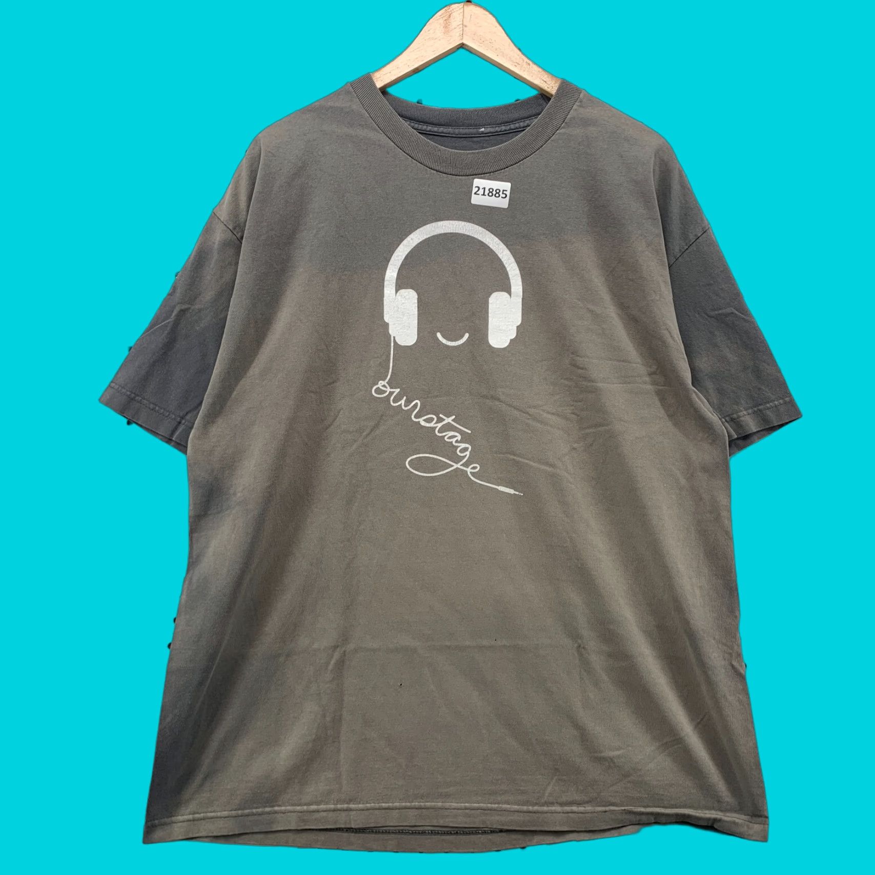 Vintage Our Stage Headphone Shirt Faded Gray Men XL 23x30 Music BAnd TEE Size US XL / EU 56 / 4 - 1 Thumbnail
