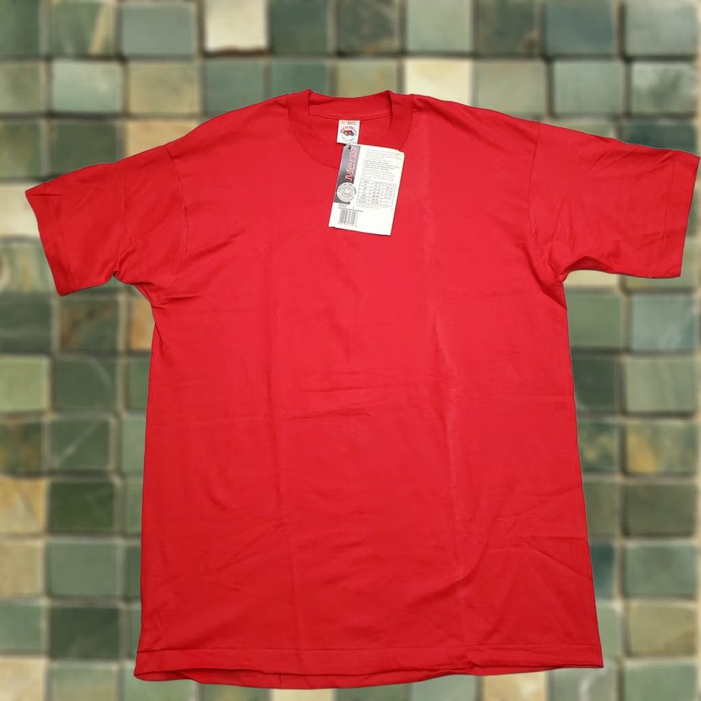 Fruit Of The Loom VINTAGE Fruit of the Loom T Shirt Mens L Red USA Single Stitch Crew Neck Solid Cotton Jersey Size US L / EU 52-54 / 3 - 1 Thumbnail