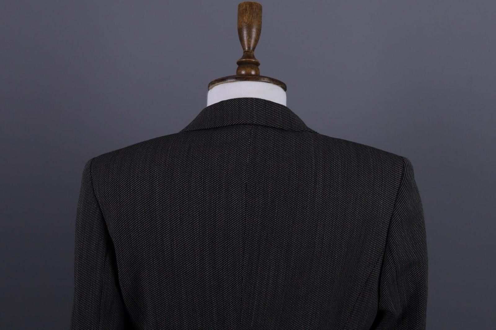 Designer Max Mara Gray Wool Double Breasted Blazer Jacket Size 40 / S Size S / US 4 / IT 40 - 9 Thumbnail