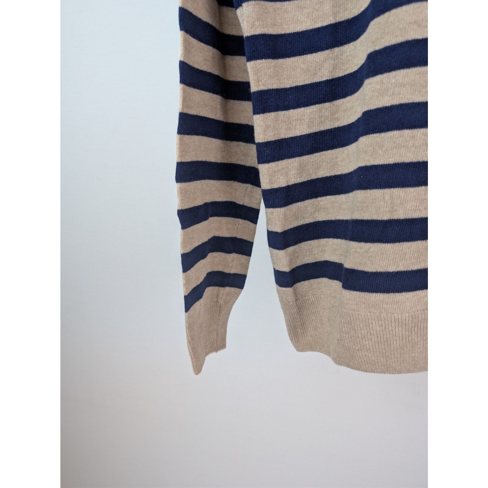 A.P.C. o1rshd1 CC20 Men's Ismael Stripe Crewneck Sweater in Beige Size US M / EU 48-50 / 2 - 6 Thumbnail