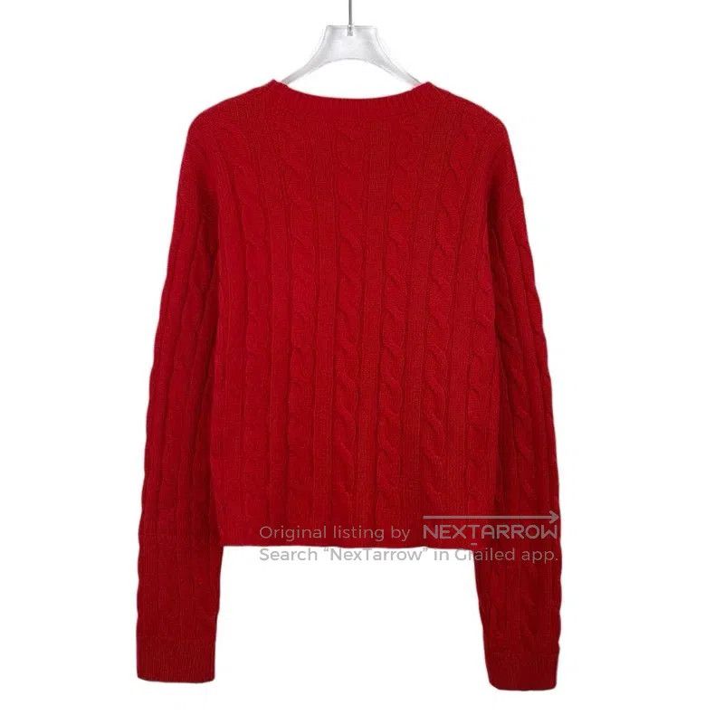 Miu Miu Miu Miu Red Logo Heart Sweater. Size US M / EU 48-50 / 2 - 2 Thumbnail